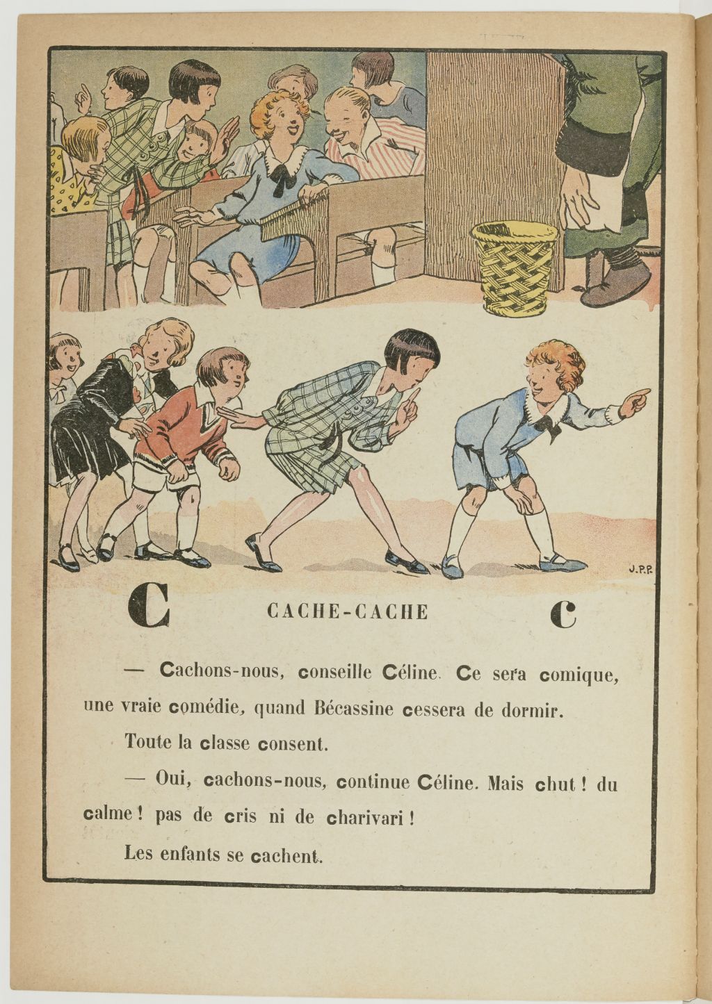 Bécassine – Bécassine, maîtresse d'école (1929), page 8. Caumery & J.-P. Pinchon. Domaine public. Source gallica.bnf.fr / BnF.