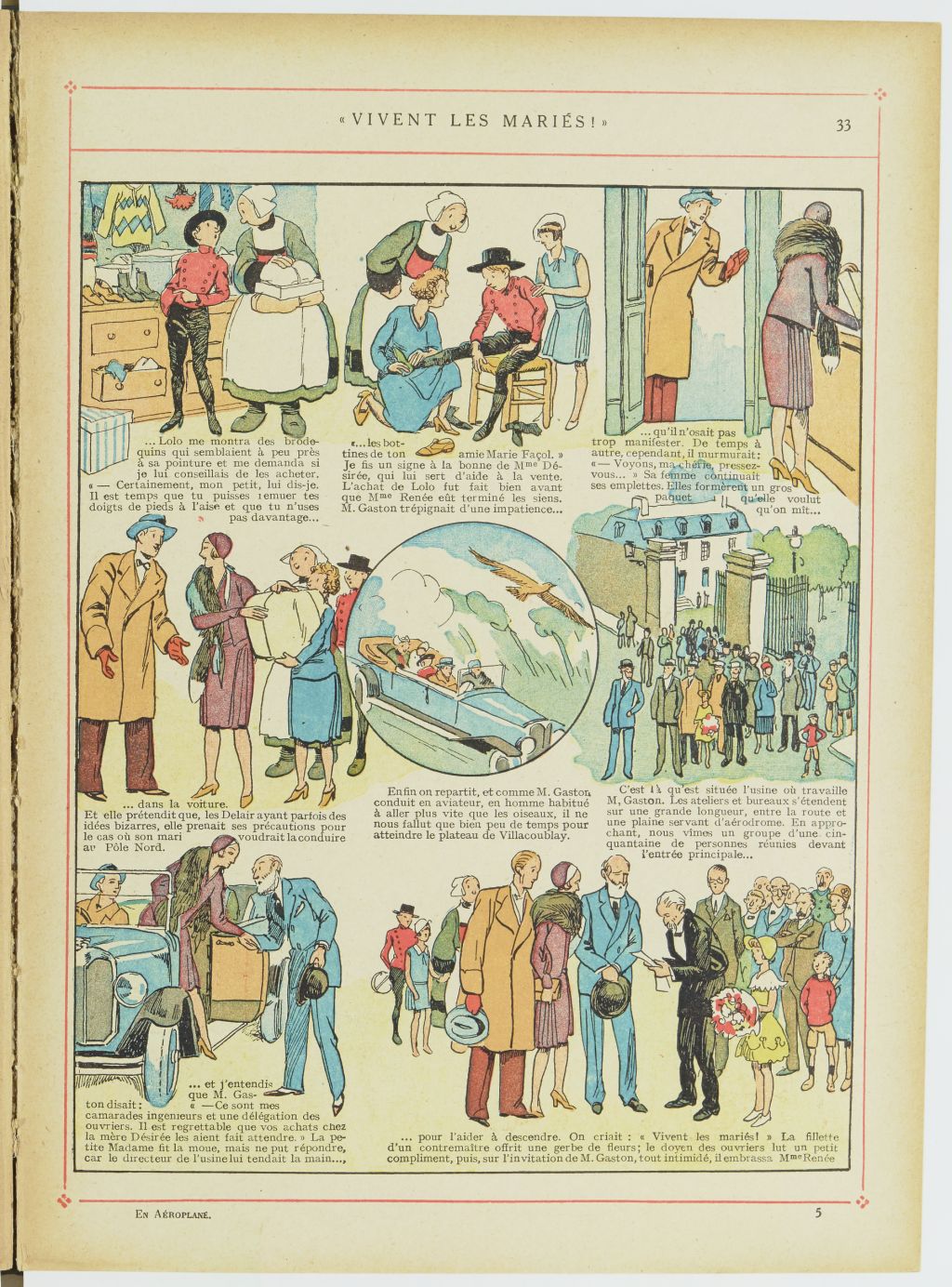 Bécassine – Bécassine en aéroplane (1930), page 34. Caumery & J.-P. Pinchon. Domaine public. Source gallica.bnf.fr / BnF.