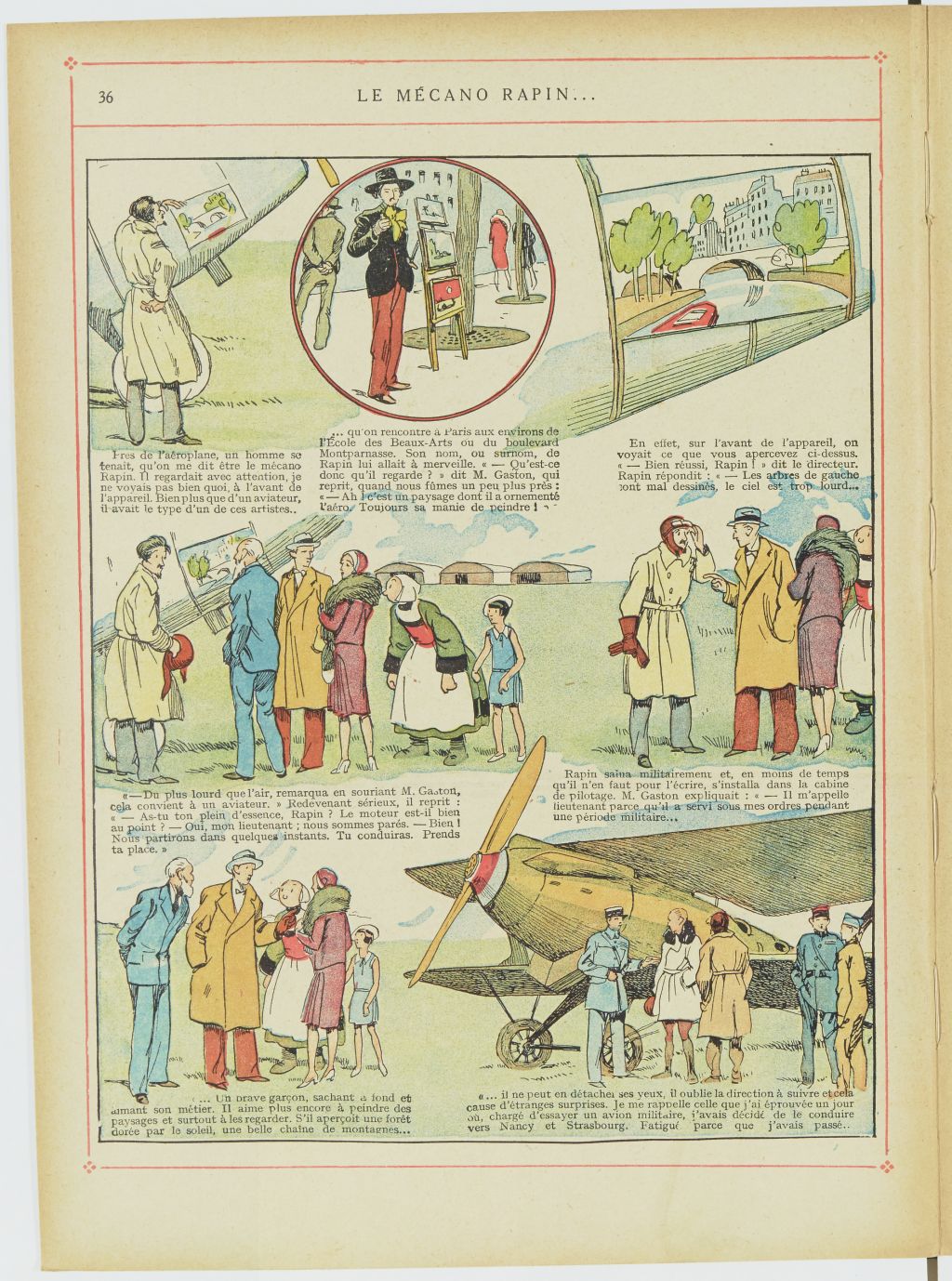 Bécassine – Bécassine en aéroplane (1930), page 37. Caumery & J.-P. Pinchon. Domaine public. Source gallica.bnf.fr / BnF.