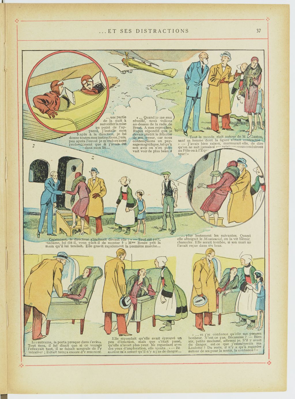 Bécassine – Bécassine en aéroplane (1930), page 38. Caumery & J.-P. Pinchon. Domaine public. Source gallica.bnf.fr / BnF.