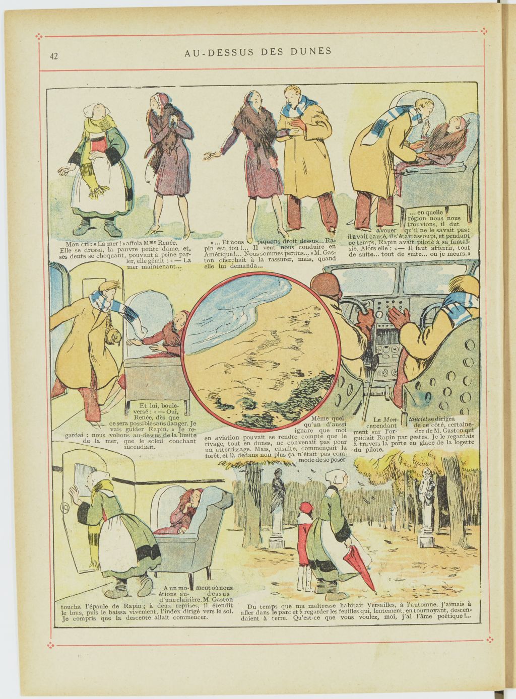 Bécassine – Bécassine en aéroplane (1930), page 43. Caumery & J.-P. Pinchon. Domaine public. Source gallica.bnf.fr / BnF.