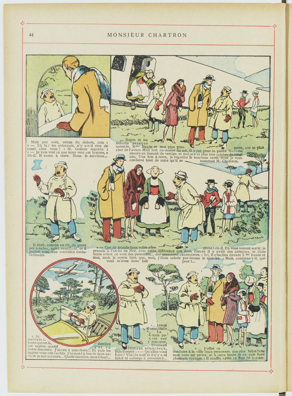Bécassine – Bécassine en aéroplane (1930), page 45. Caumery & J.-P. Pinchon. Domaine public. Source gallica.bnf.fr / BnF.