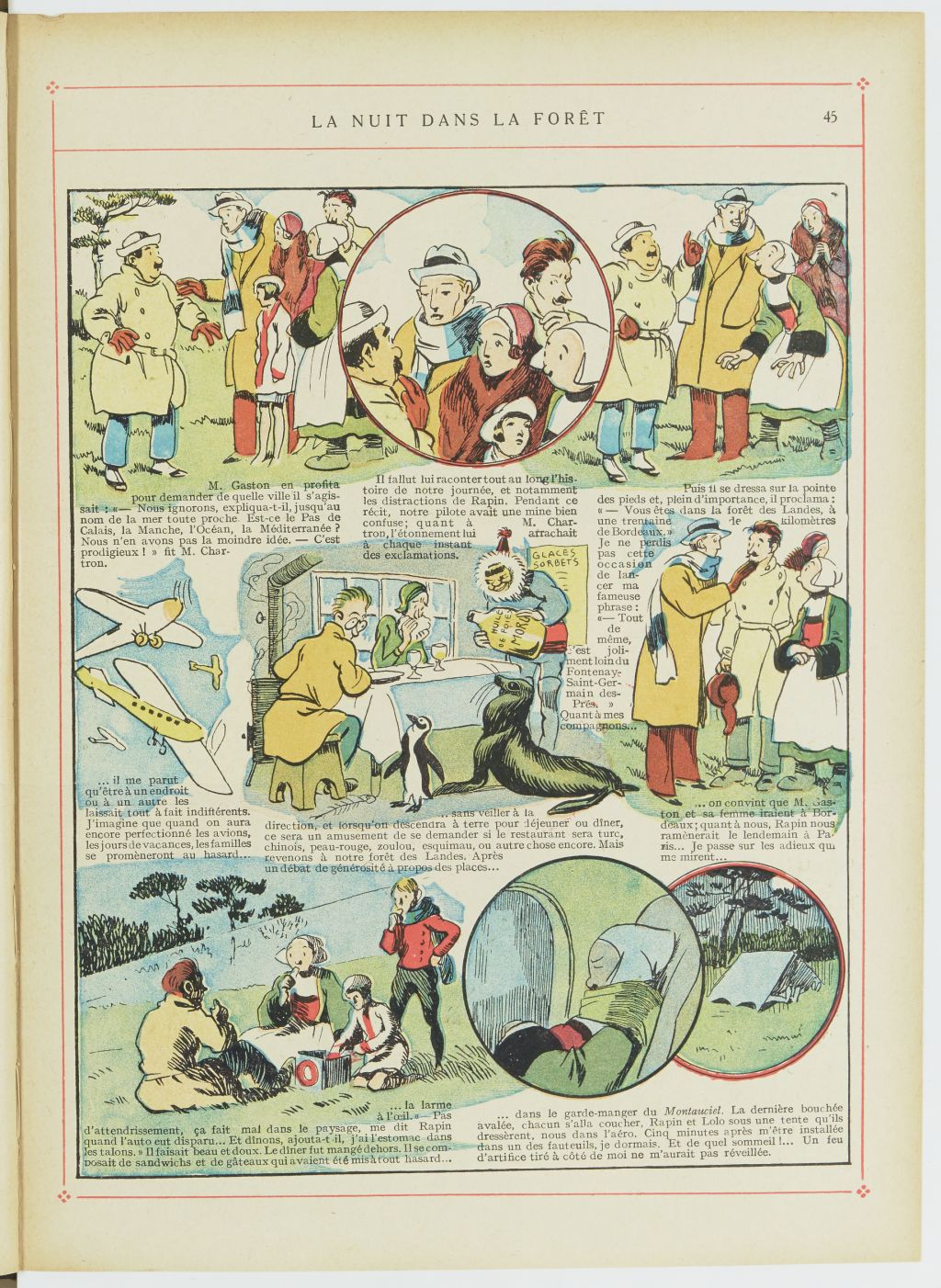 Bécassine – Bécassine en aéroplane (1930), page 46. Caumery & J.-P. Pinchon. Domaine public. Source gallica.bnf.fr / BnF.
