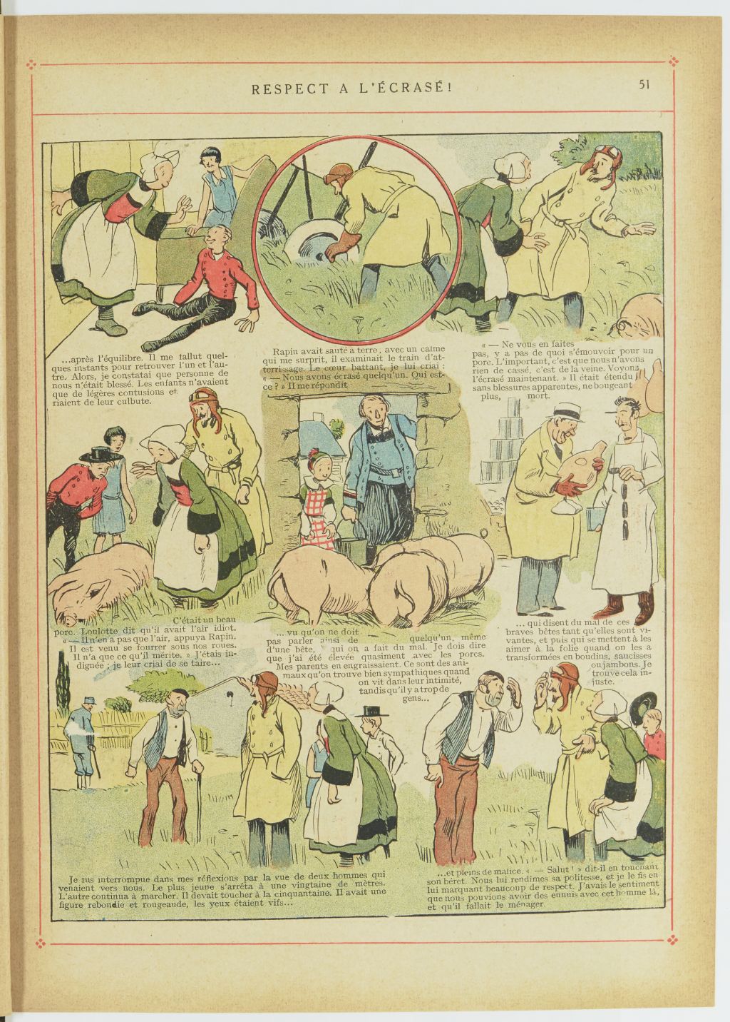 Bécassine – Bécassine en aéroplane (1930), page 52. Caumery & J.-P. Pinchon. Domaine public. Source gallica.bnf.fr / BnF.