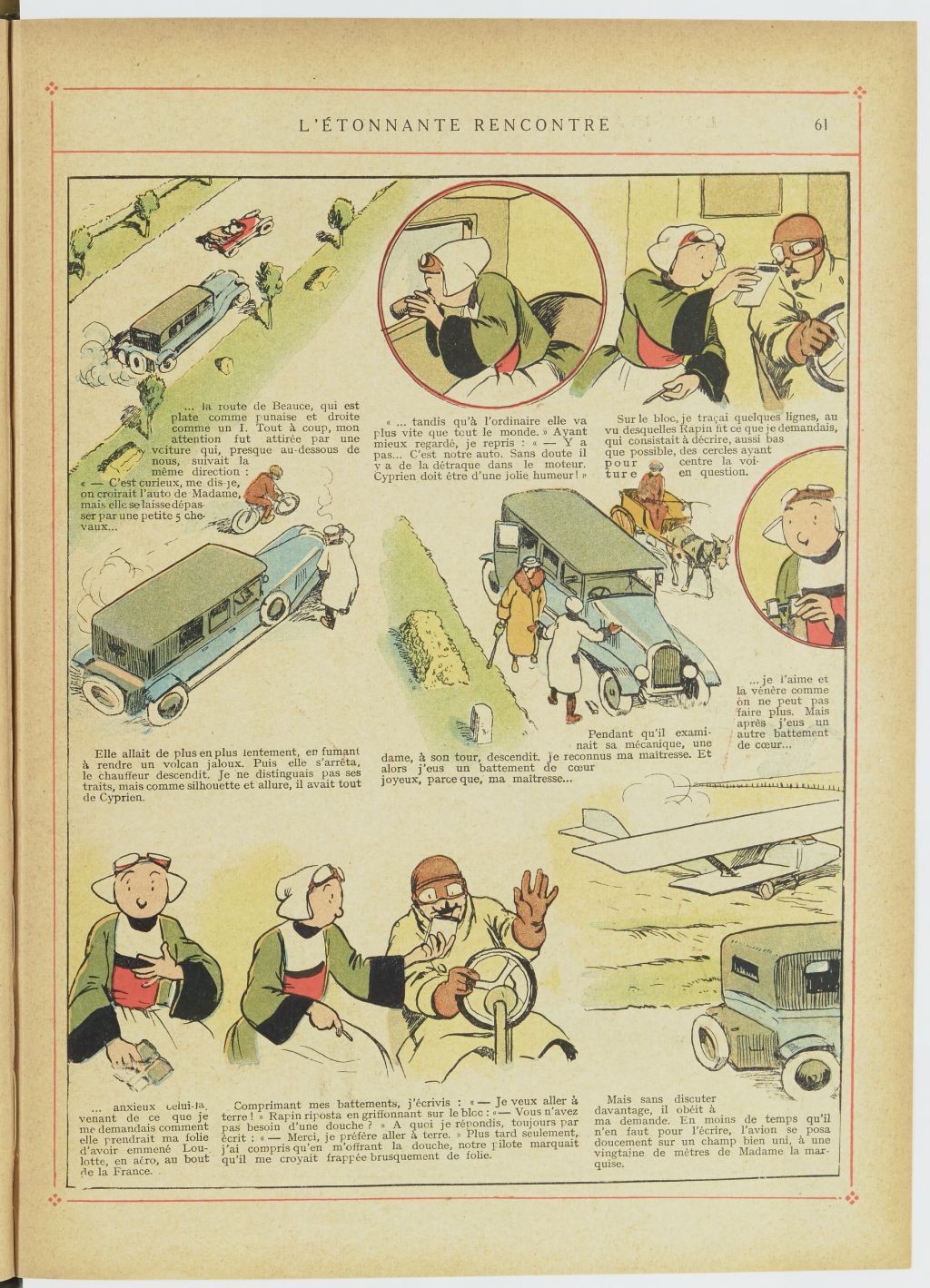 Bécassine – Bécassine en aéroplane (1930), page 62. Caumery & J.-P. Pinchon. Domaine public. Source gallica.bnf.fr / BnF.
