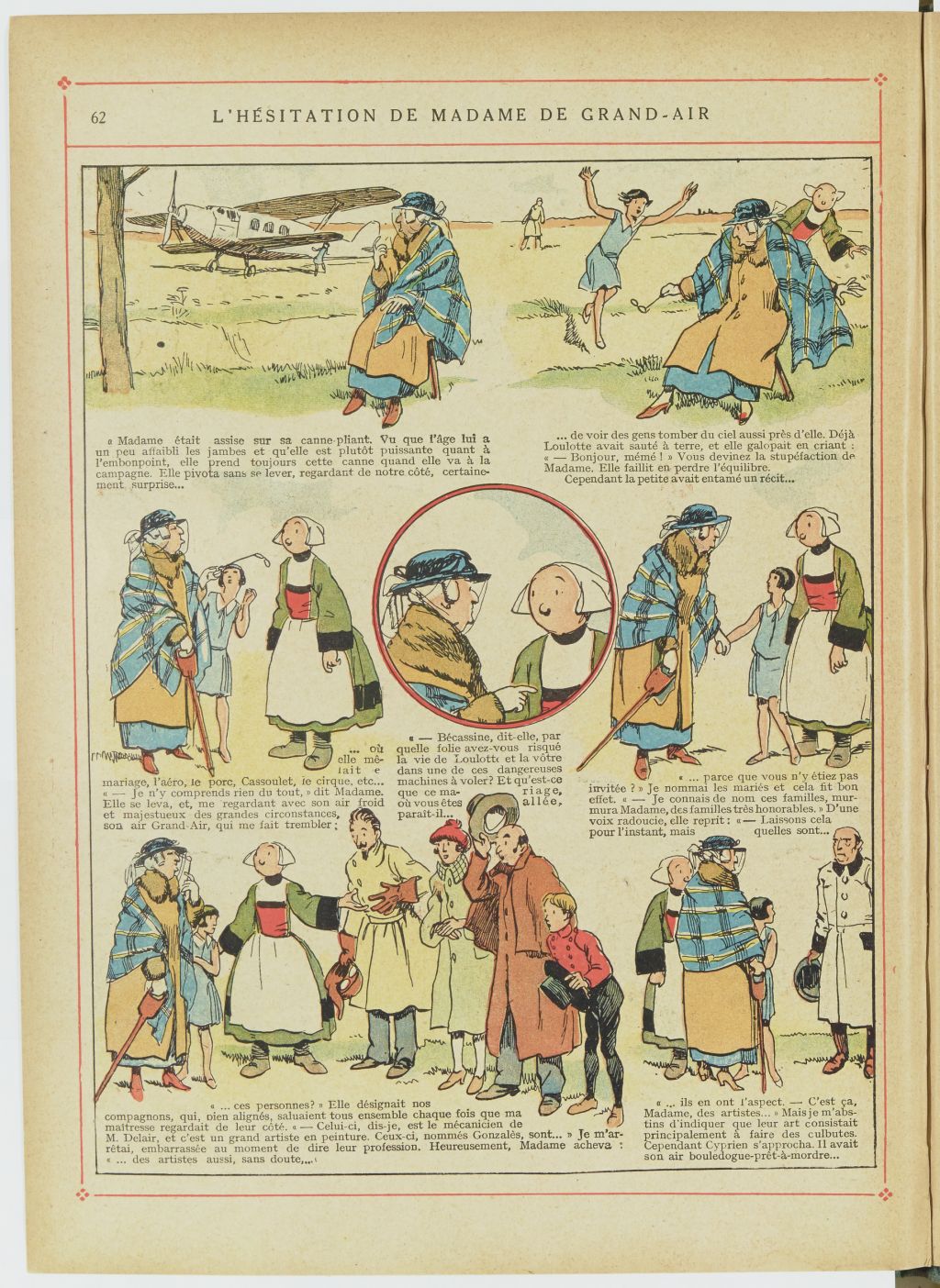Bécassine – Bécassine en aéroplane (1930), page 63. Caumery & J.-P. Pinchon. Domaine public. Source gallica.bnf.fr / BnF.