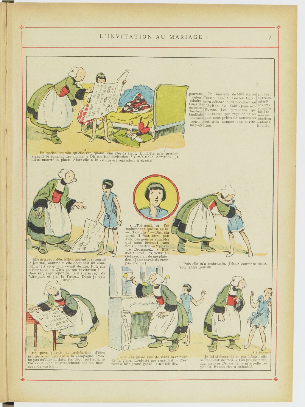Bécassine – Bécassine en aéroplane (1930), page 8. Caumery & J.-P. Pinchon. Domaine public. Source gallica.bnf.fr / BnF.