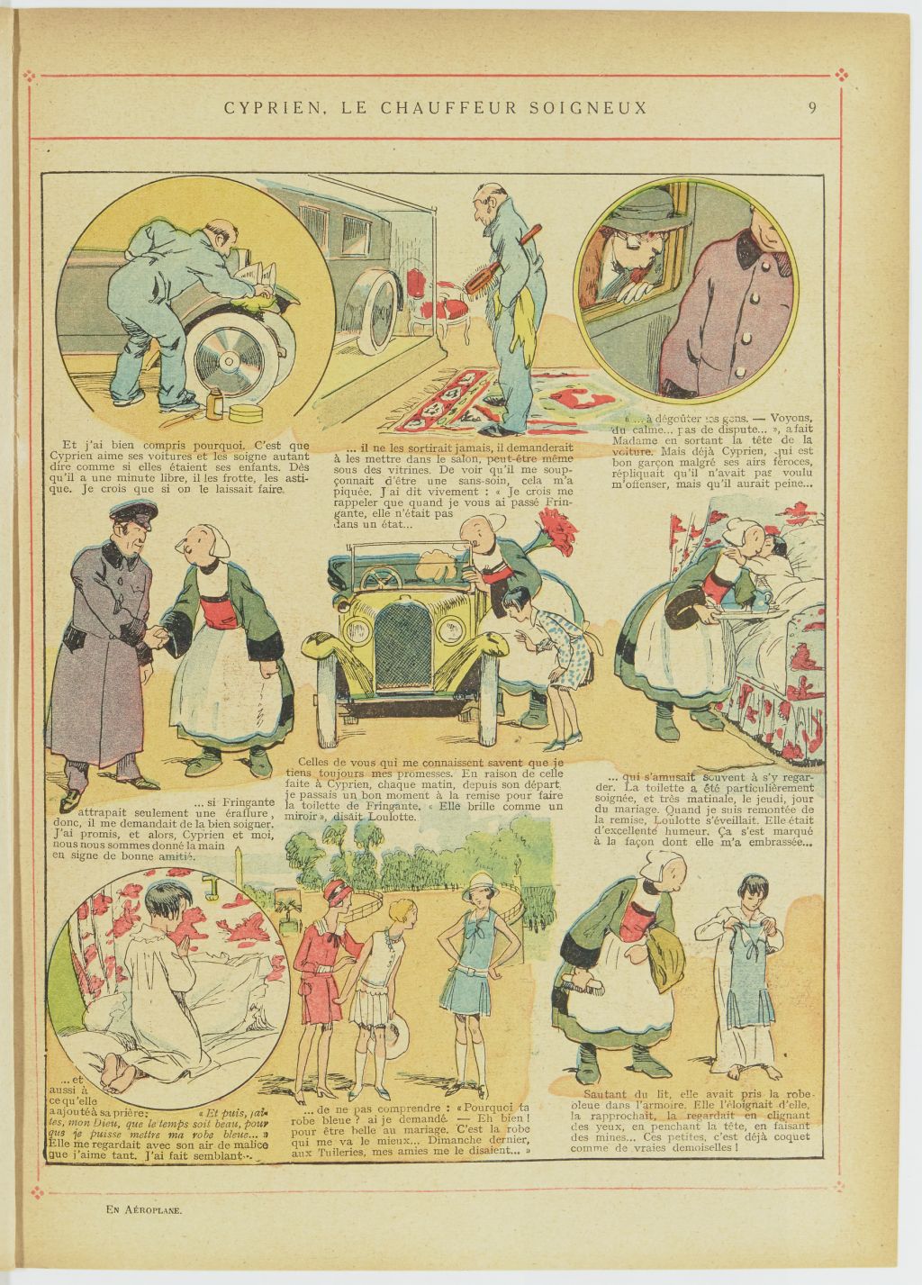 Bécassine – Bécassine en aéroplane (1930), page 10. Caumery & J.-P. Pinchon. Domaine public. Source gallica.bnf.fr / BnF.