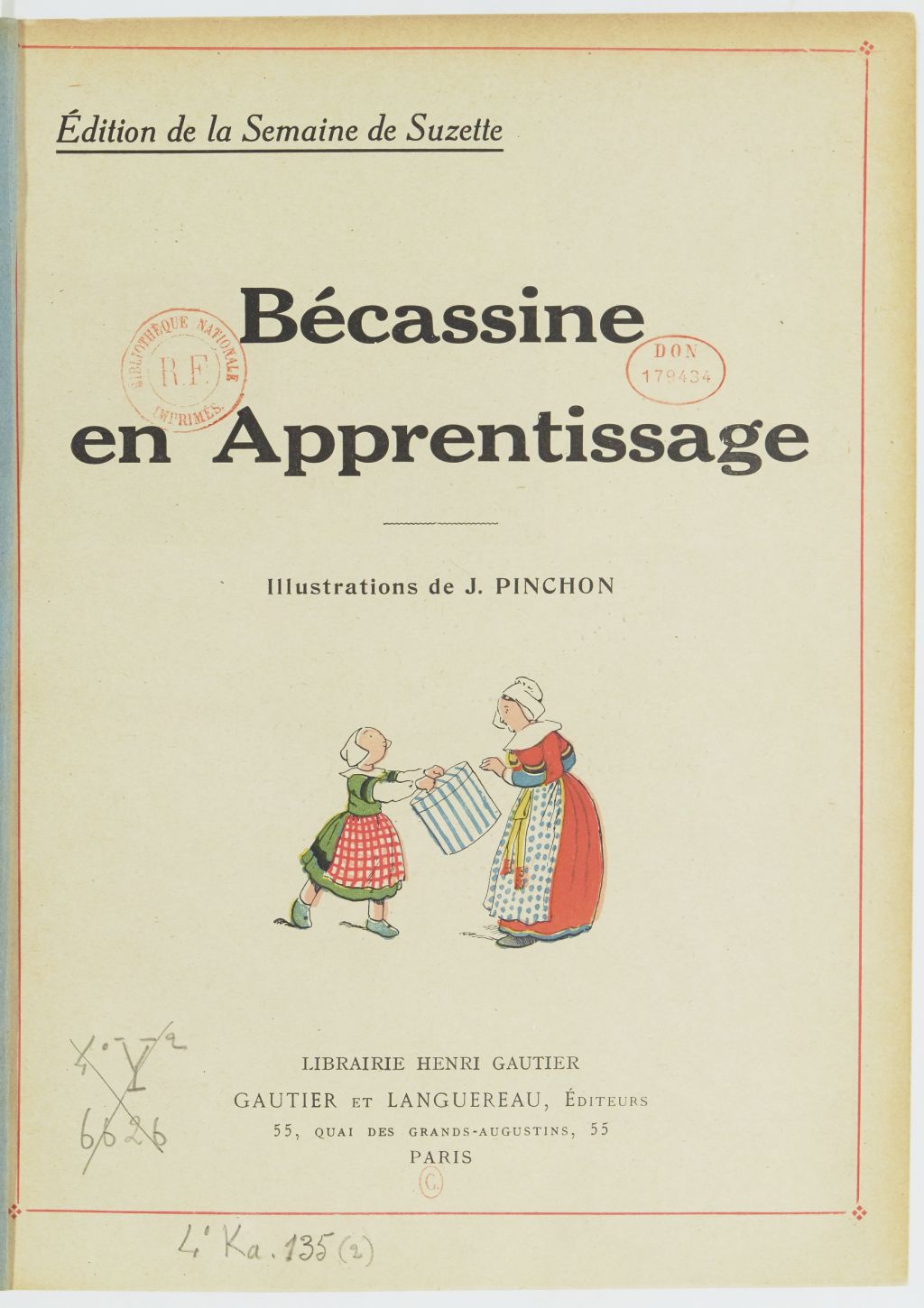 Bécassine – Bécassine en apprentissage (1919), page 2. Caumery & J.-P. Pinchon. Domaine public. Source gallica.bnf.fr / BnF.