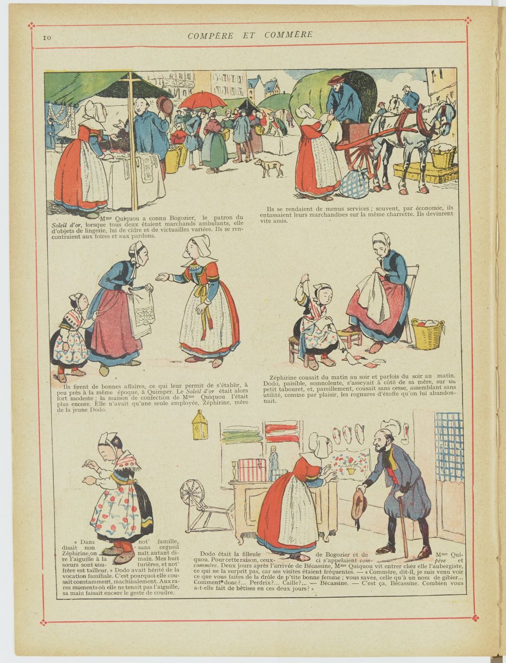 Bécassine – Bécassine en apprentissage (1919), page 13. Caumery & J.-P. Pinchon. Domaine public. Source gallica.bnf.fr / BnF.