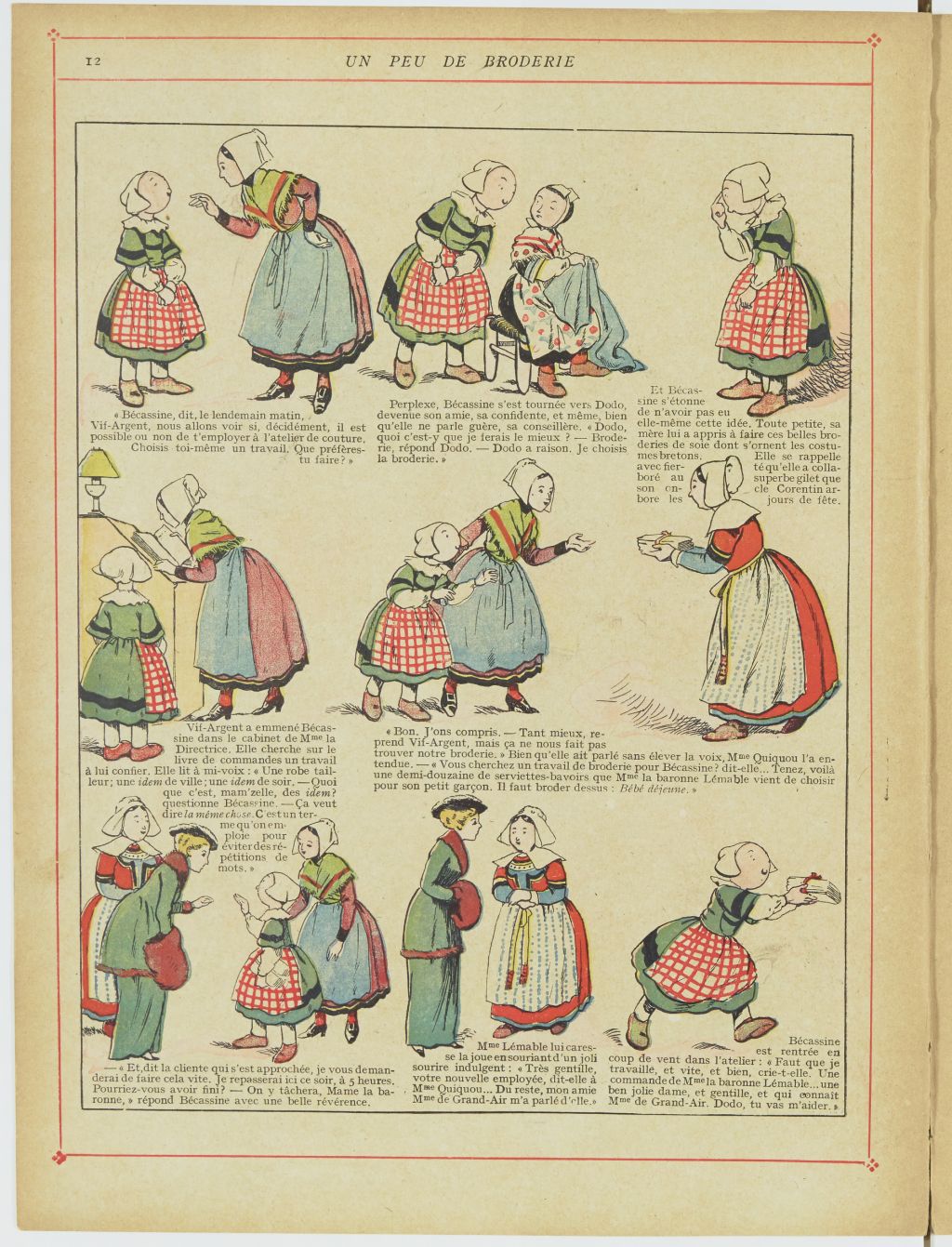 Bécassine – Bécassine en apprentissage (1919), page 15. Caumery & J.-P. Pinchon. Domaine public. Source gallica.bnf.fr / BnF.