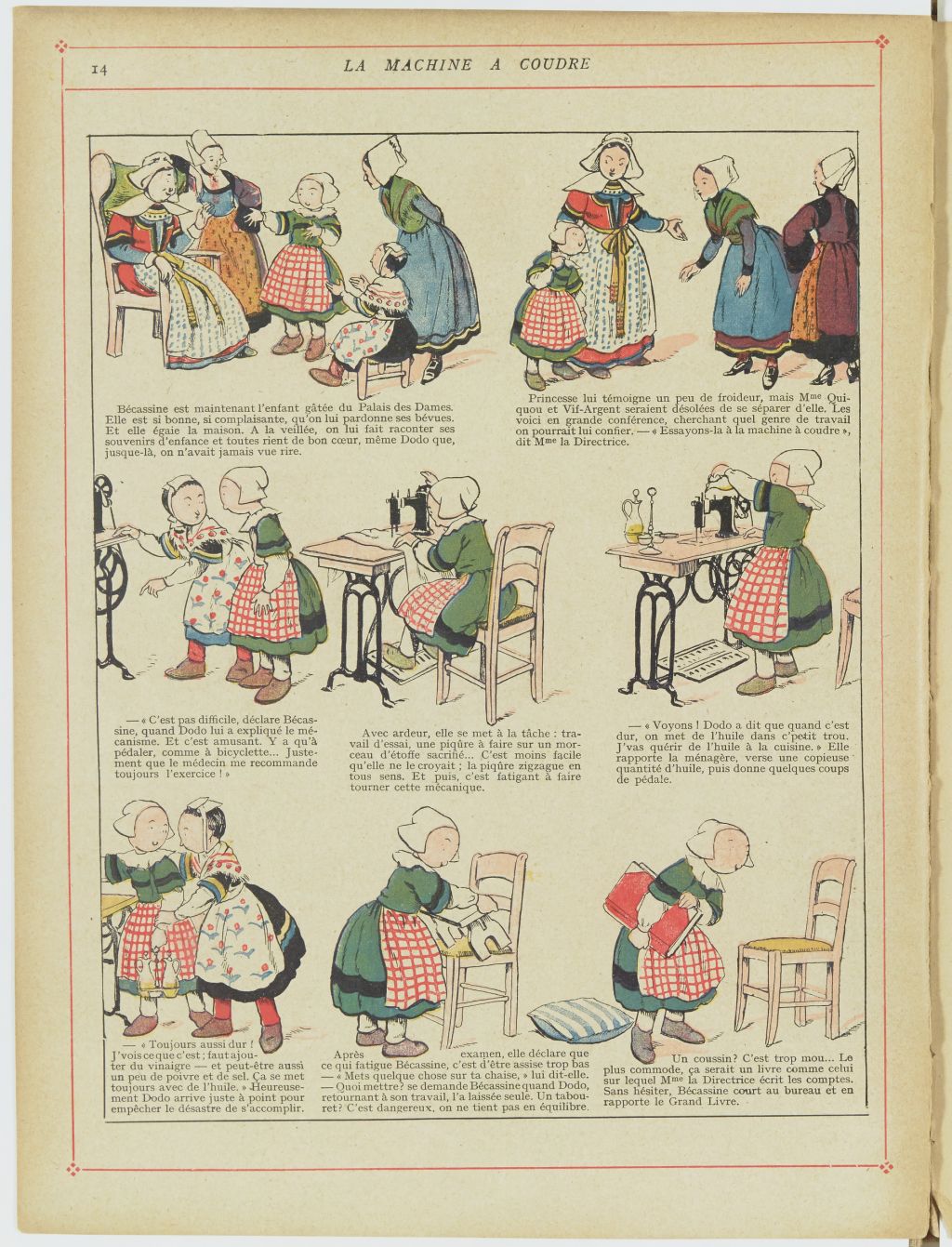 Bécassine – Bécassine en apprentissage (1919), page 17. Caumery & J.-P. Pinchon. Domaine public. Source gallica.bnf.fr / BnF.