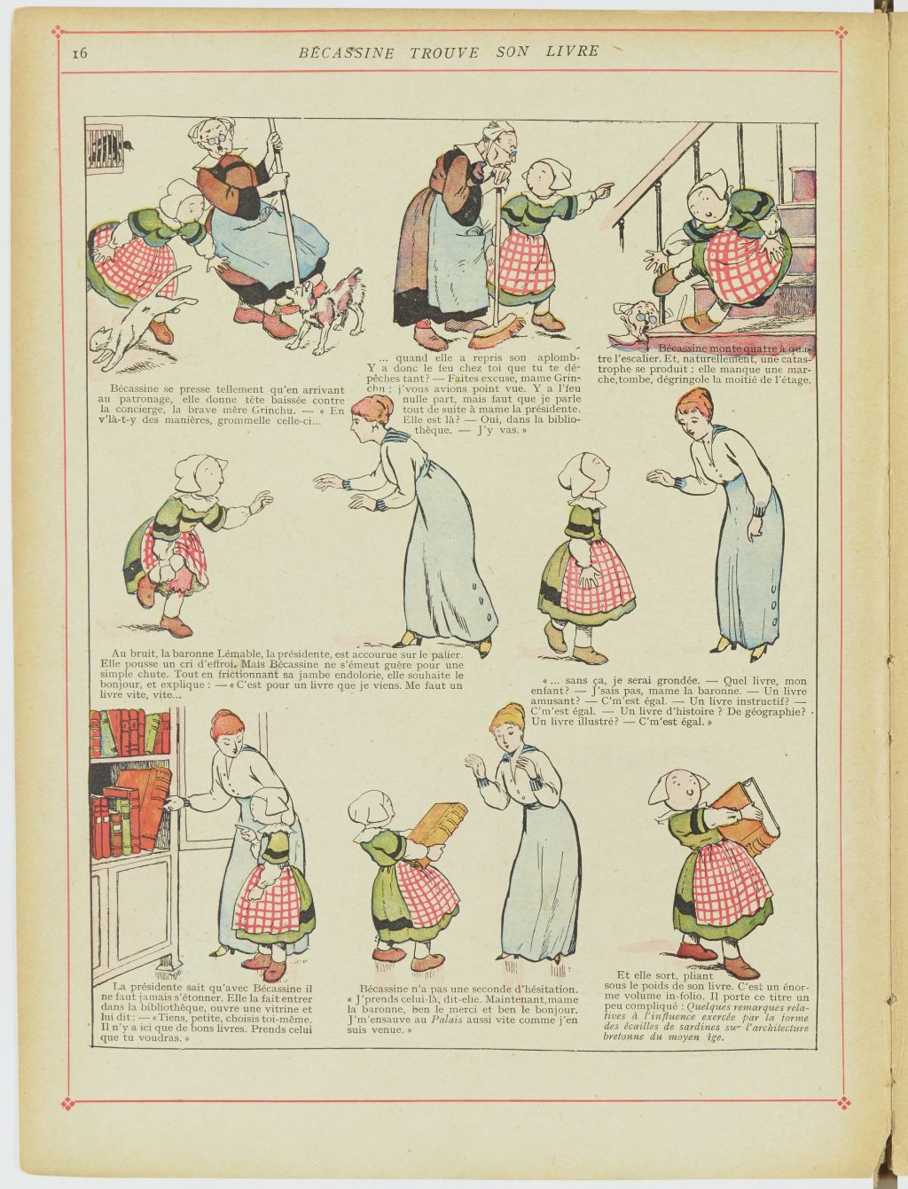 Bécassine – Bécassine en apprentissage (1919), page 19. Caumery & J.-P. Pinchon. Domaine public. Source gallica.bnf.fr / BnF.