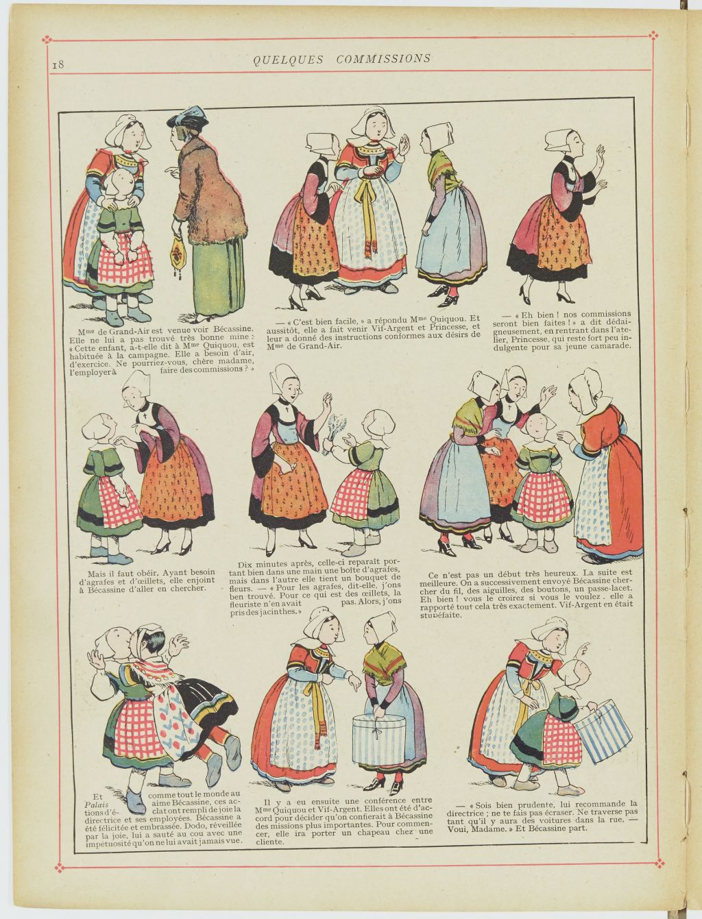 Bécassine – Bécassine en apprentissage (1919), page 21. Caumery & J.-P. Pinchon. Domaine public. Source gallica.bnf.fr / BnF.