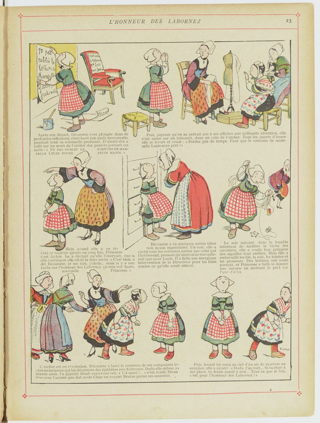 Bécassine – Bécassine en apprentissage (1919), page 26. Caumery & J.-P. Pinchon. Domaine public. Source gallica.bnf.fr / BnF.