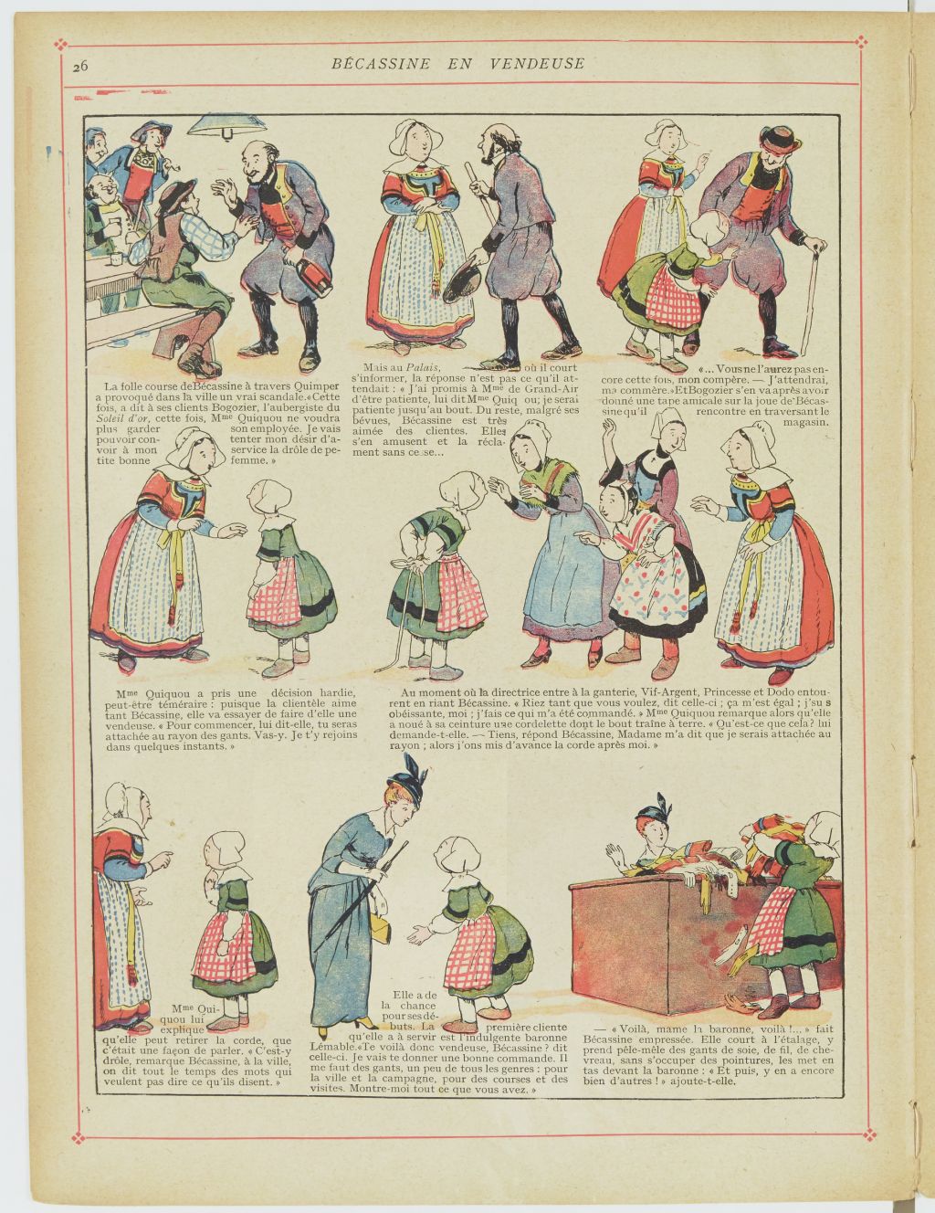 Bécassine – Bécassine en apprentissage (1919), page 29. Caumery & J.-P. Pinchon. Domaine public. Source gallica.bnf.fr / BnF.