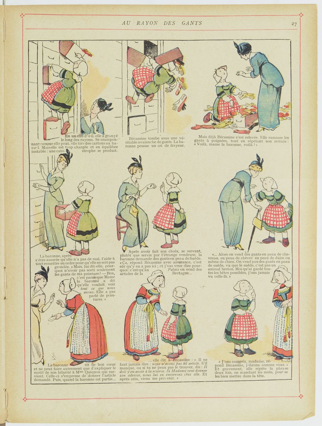 Bécassine – Bécassine en apprentissage (1919), page 30. Caumery & J.-P. Pinchon. Domaine public. Source gallica.bnf.fr / BnF.