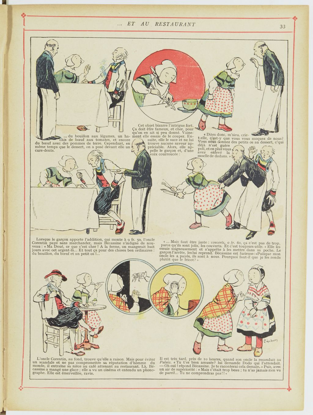 Bécassine – Bécassine en apprentissage (1919), page 36. Caumery & J.-P. Pinchon. Domaine public. Source gallica.bnf.fr / BnF.