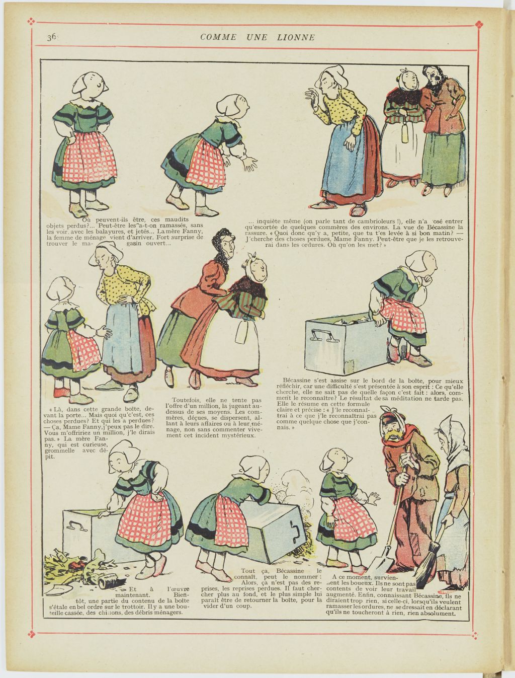 Bécassine – Bécassine en apprentissage (1919), page 39. Caumery & J.-P. Pinchon. Domaine public. Source gallica.bnf.fr / BnF.