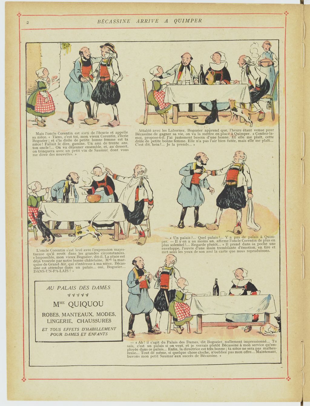 Bécassine – Bécassine en apprentissage (1919), page 5. Caumery & J.-P. Pinchon. Domaine public. Source gallica.bnf.fr / BnF.
