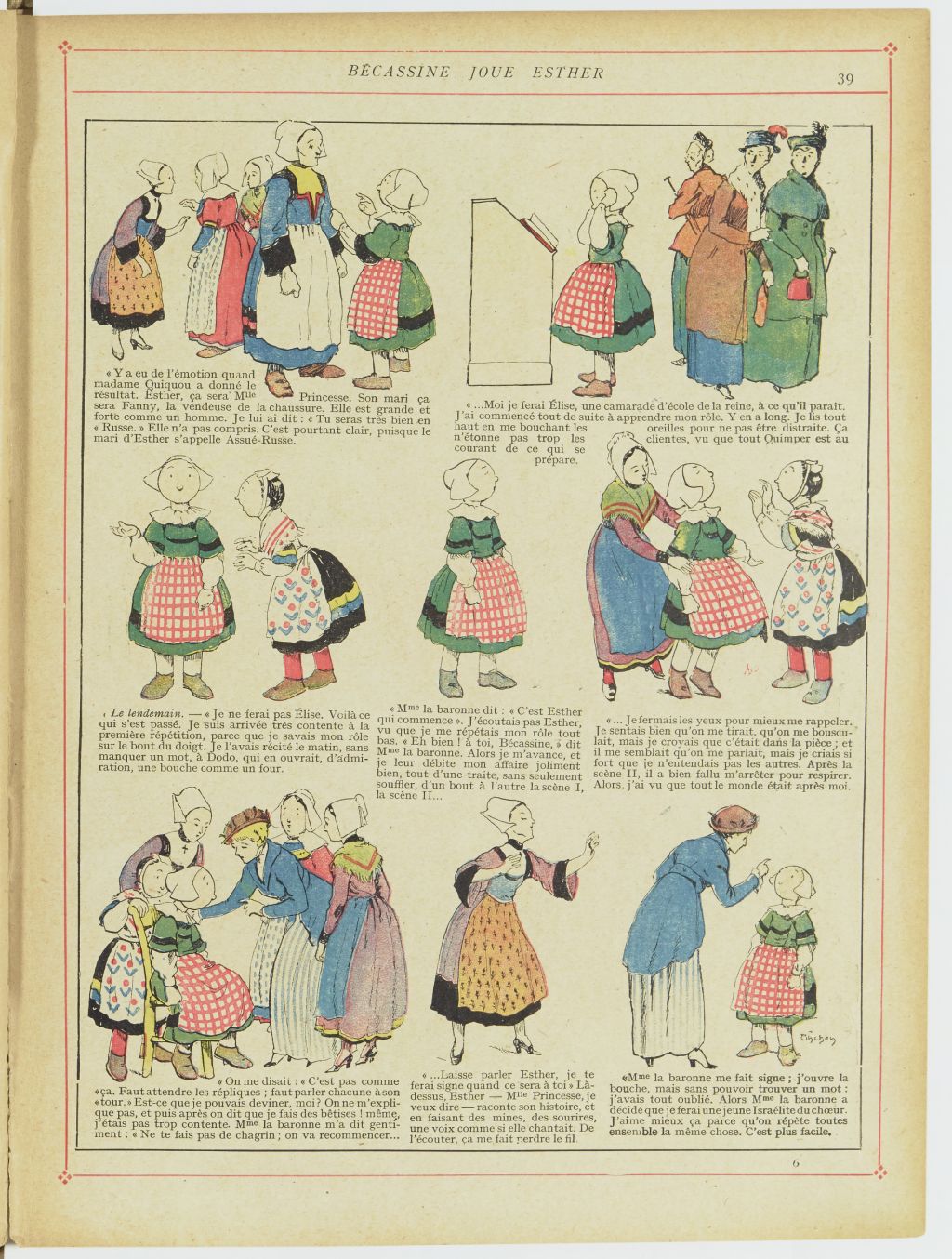 Bécassine – Bécassine en apprentissage (1919), page 42. Caumery & J.-P. Pinchon. Domaine public. Source gallica.bnf.fr / BnF.