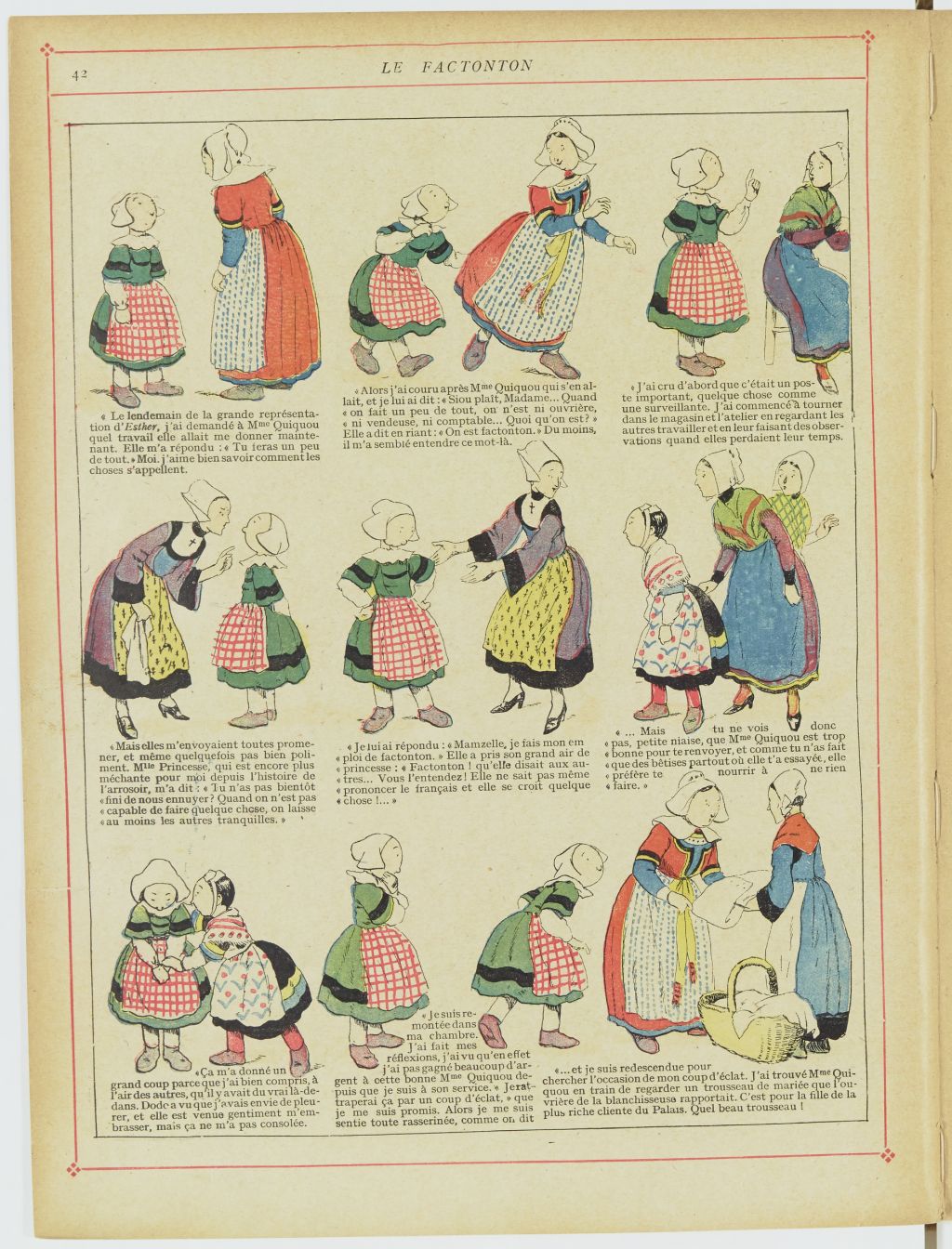 Bécassine – Bécassine en apprentissage (1919), page 45. Caumery & J.-P. Pinchon. Domaine public. Source gallica.bnf.fr / BnF.