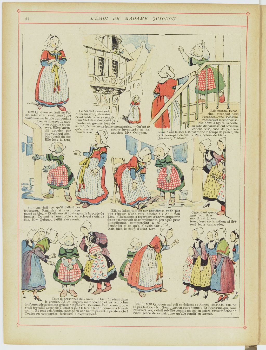 Bécassine – Bécassine en apprentissage (1919), page 47. Caumery & J.-P. Pinchon. Domaine public. Source gallica.bnf.fr / BnF.