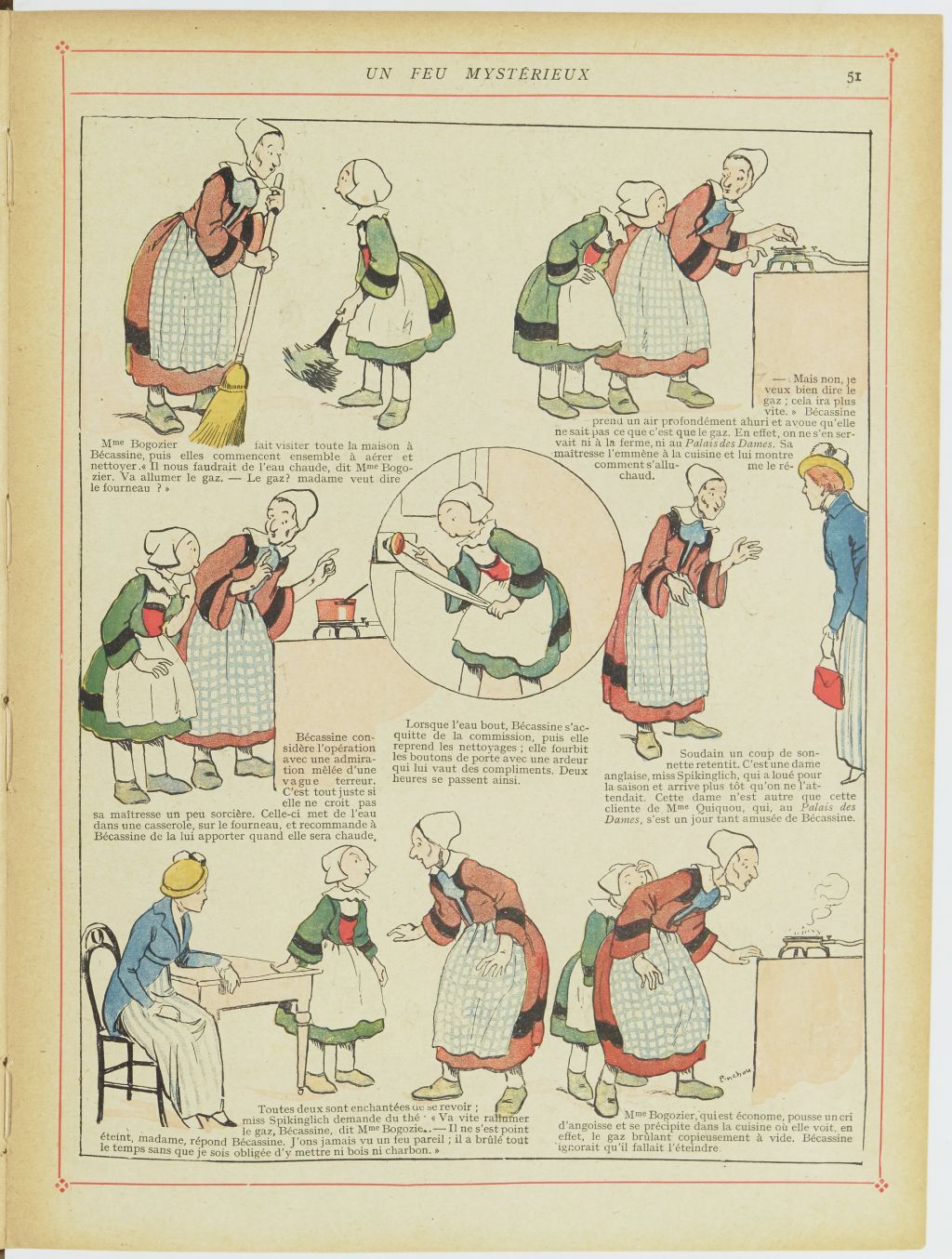 Bécassine – Bécassine en apprentissage (1919), page 54. Caumery & J.-P. Pinchon. Domaine public. Source gallica.bnf.fr / BnF.