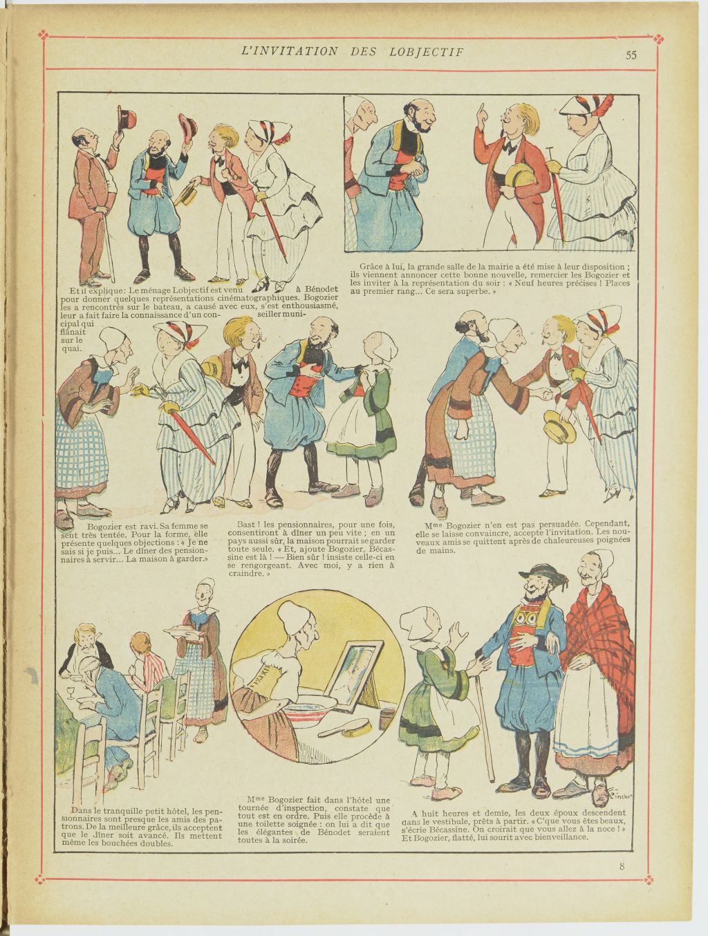 Bécassine – Bécassine en apprentissage (1919), page 58. Caumery & J.-P. Pinchon. Domaine public. Source gallica.bnf.fr / BnF.