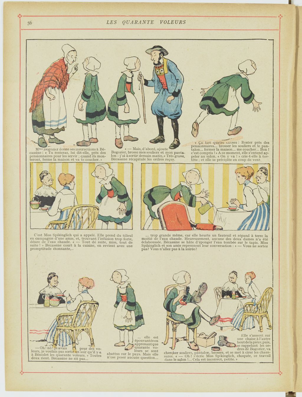 Bécassine – Bécassine en apprentissage (1919), page 59. Caumery & J.-P. Pinchon. Domaine public. Source gallica.bnf.fr / BnF.