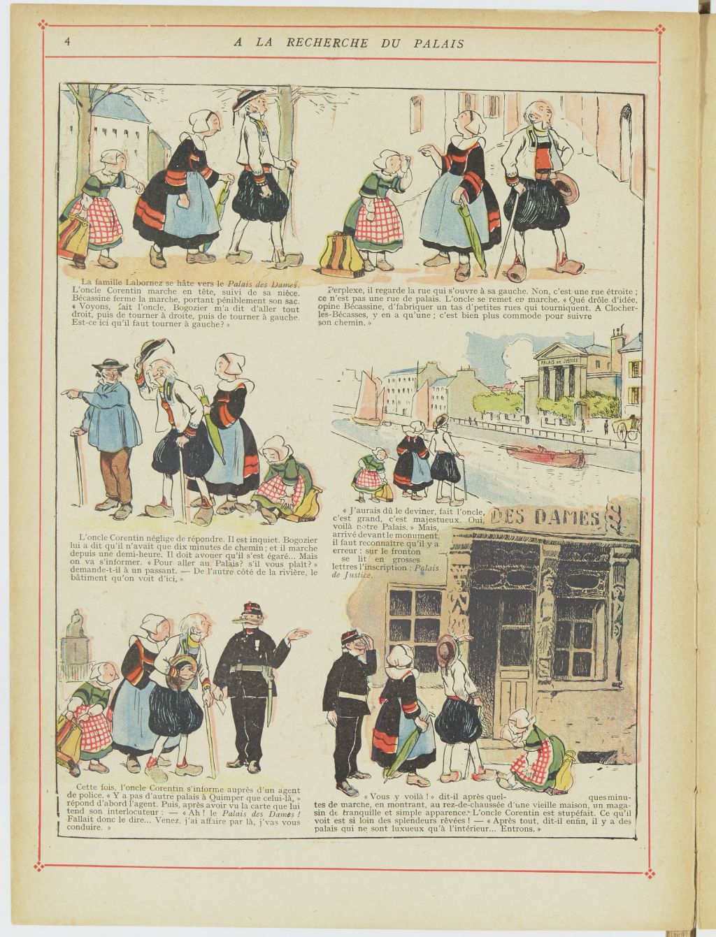 Bécassine – Bécassine en apprentissage (1919), page 7. Caumery & J.-P. Pinchon. Domaine public. Source gallica.bnf.fr / BnF.