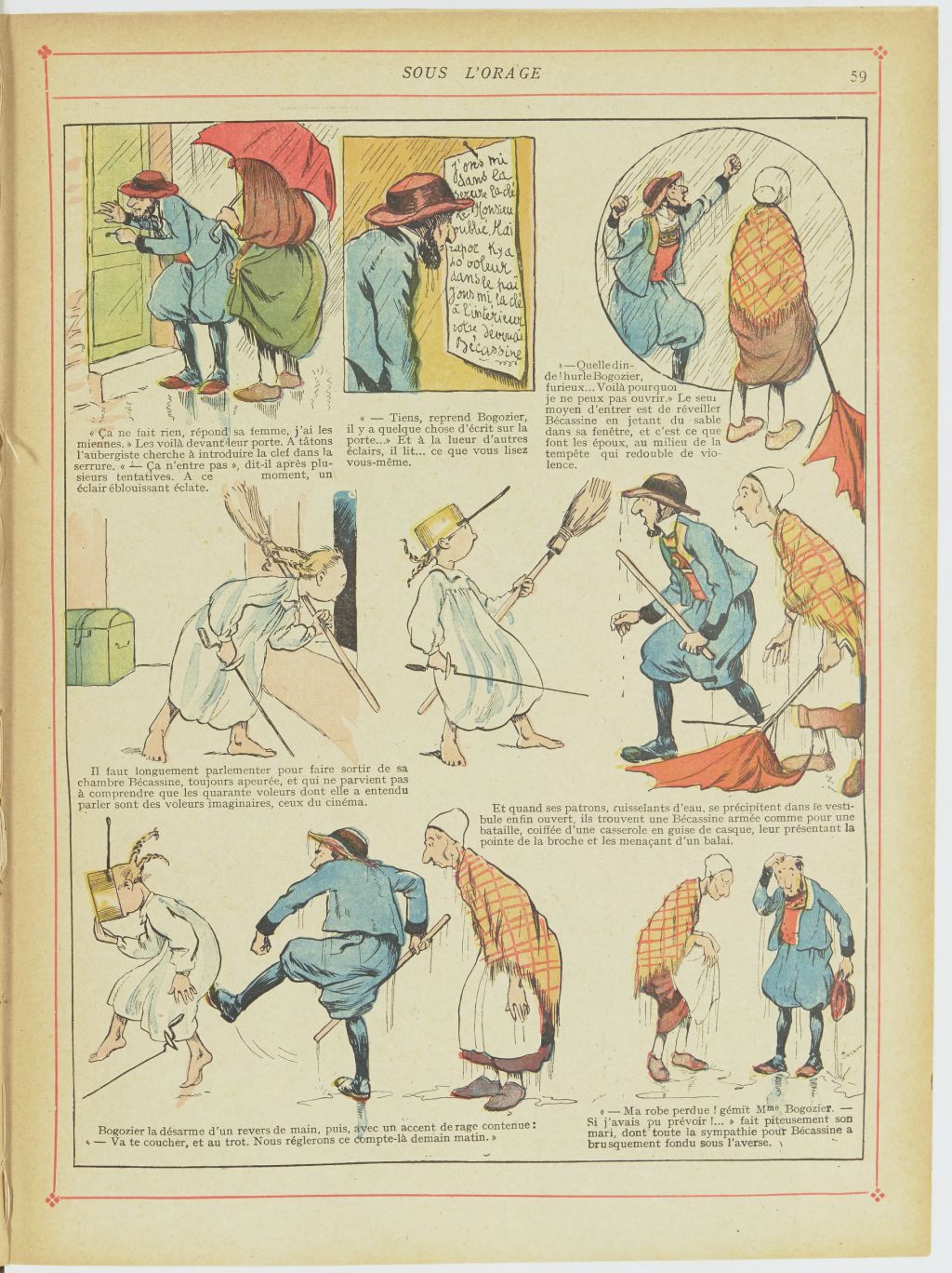 Bécassine – Bécassine en apprentissage (1919), page 62. Caumery & J.-P. Pinchon. Domaine public. Source gallica.bnf.fr / BnF.