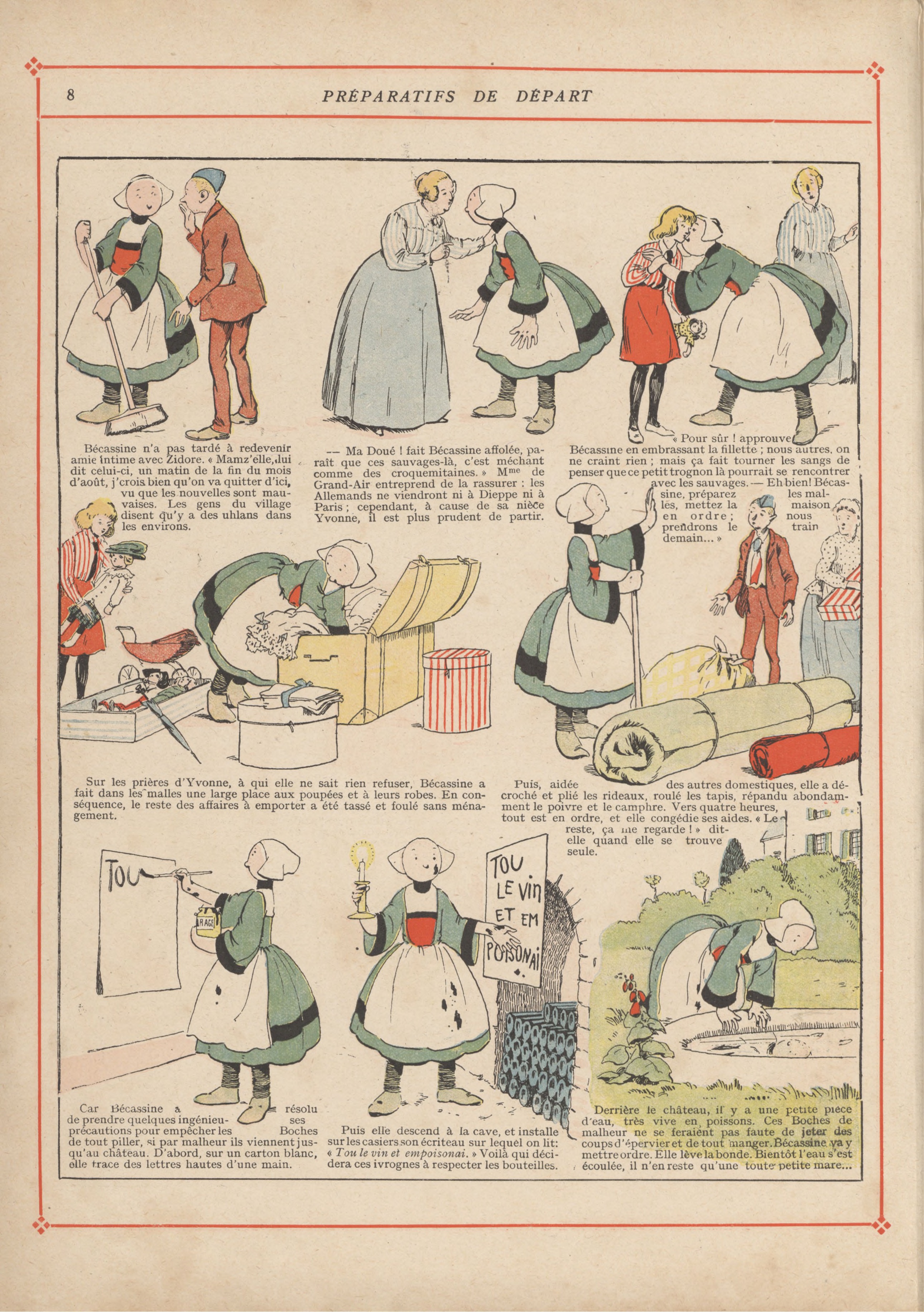 Bécassine – Bécassine pendant la guerre (1916), page 11. Caumery & J.-P. Pinchon. Domaine public.