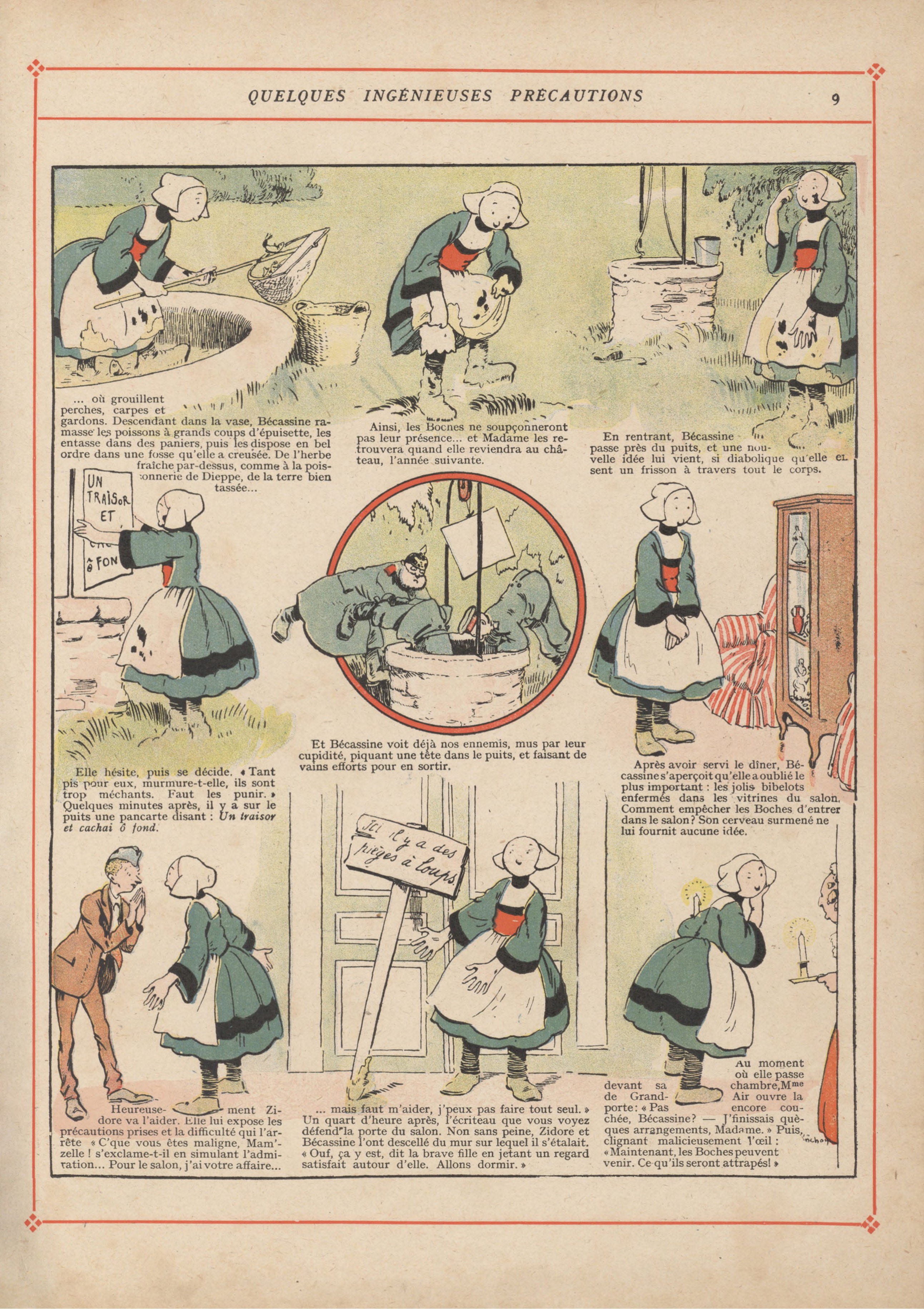 Bécassine – Bécassine pendant la guerre (1916), page 12. Caumery & J.-P. Pinchon. Domaine public.
