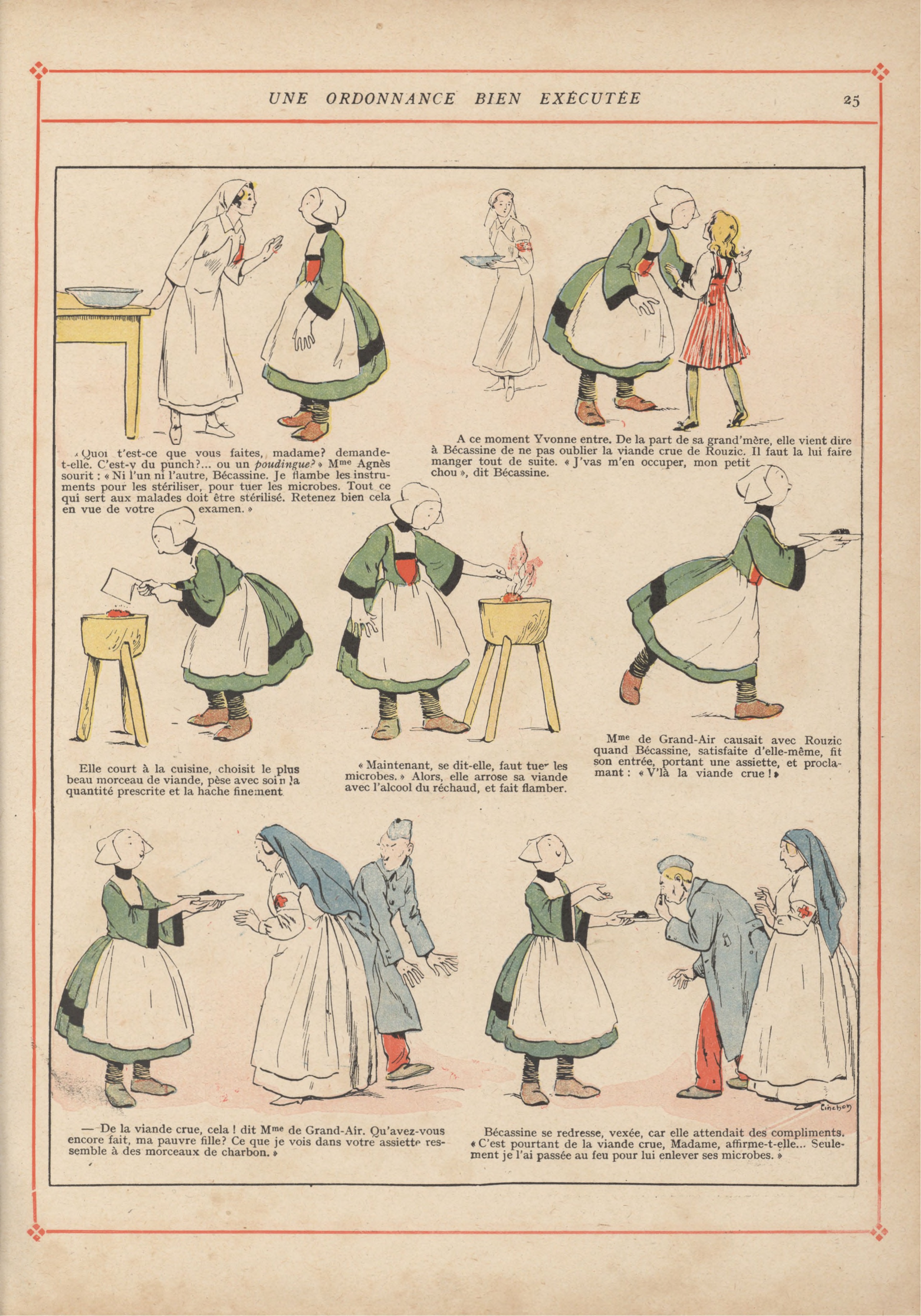 Bécassine – Bécassine pendant la guerre (1916), page 28. Caumery & J.-P. Pinchon. Domaine public.