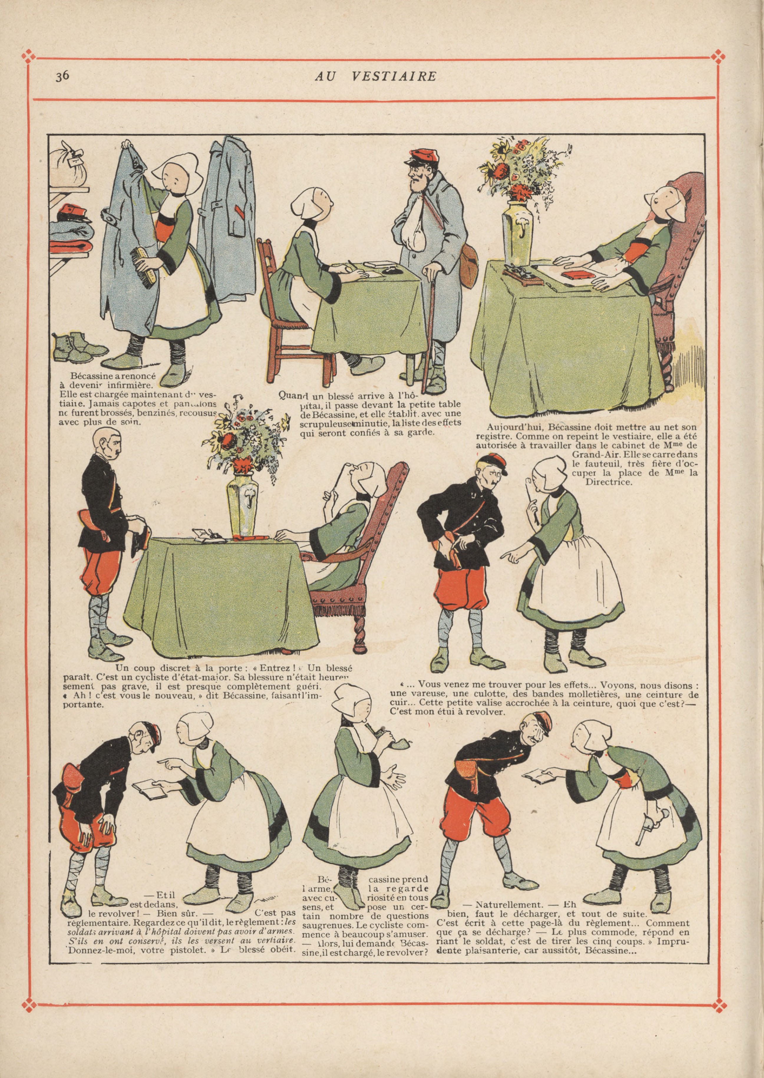 Bécassine – Bécassine pendant la guerre (1916), page 39. Caumery & J.-P. Pinchon. Domaine public.