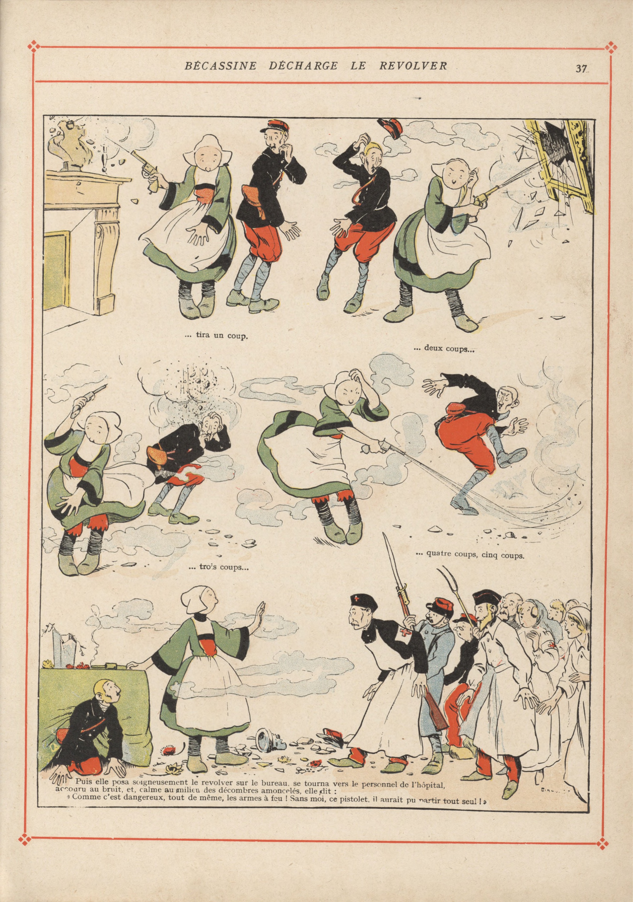 Bécassine – Bécassine pendant la guerre (1916), page 40. Caumery & J.-P. Pinchon. Domaine public.
