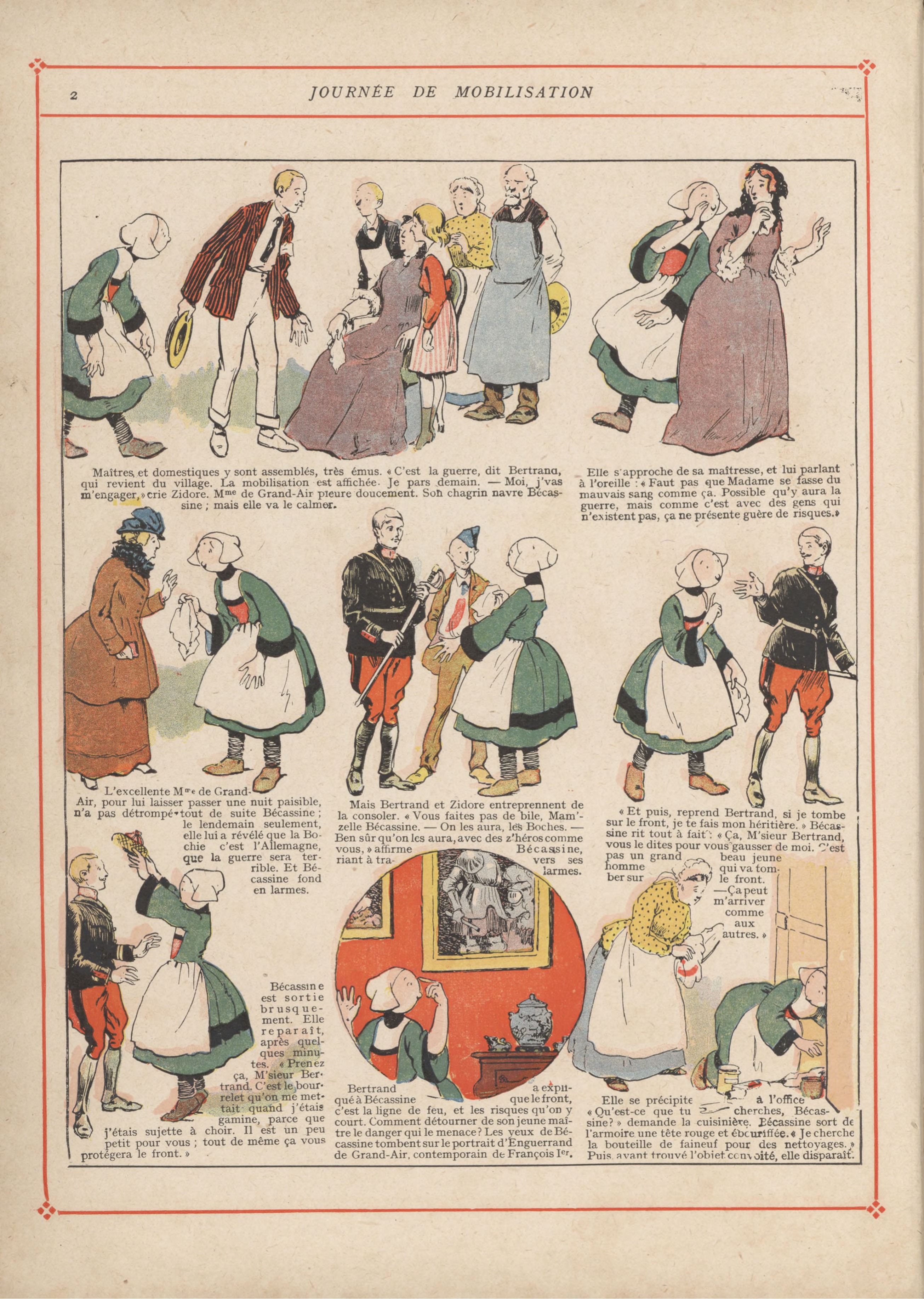 Bécassine – Bécassine pendant la guerre (1916), page 5. Caumery & J.-P. Pinchon. Domaine public.