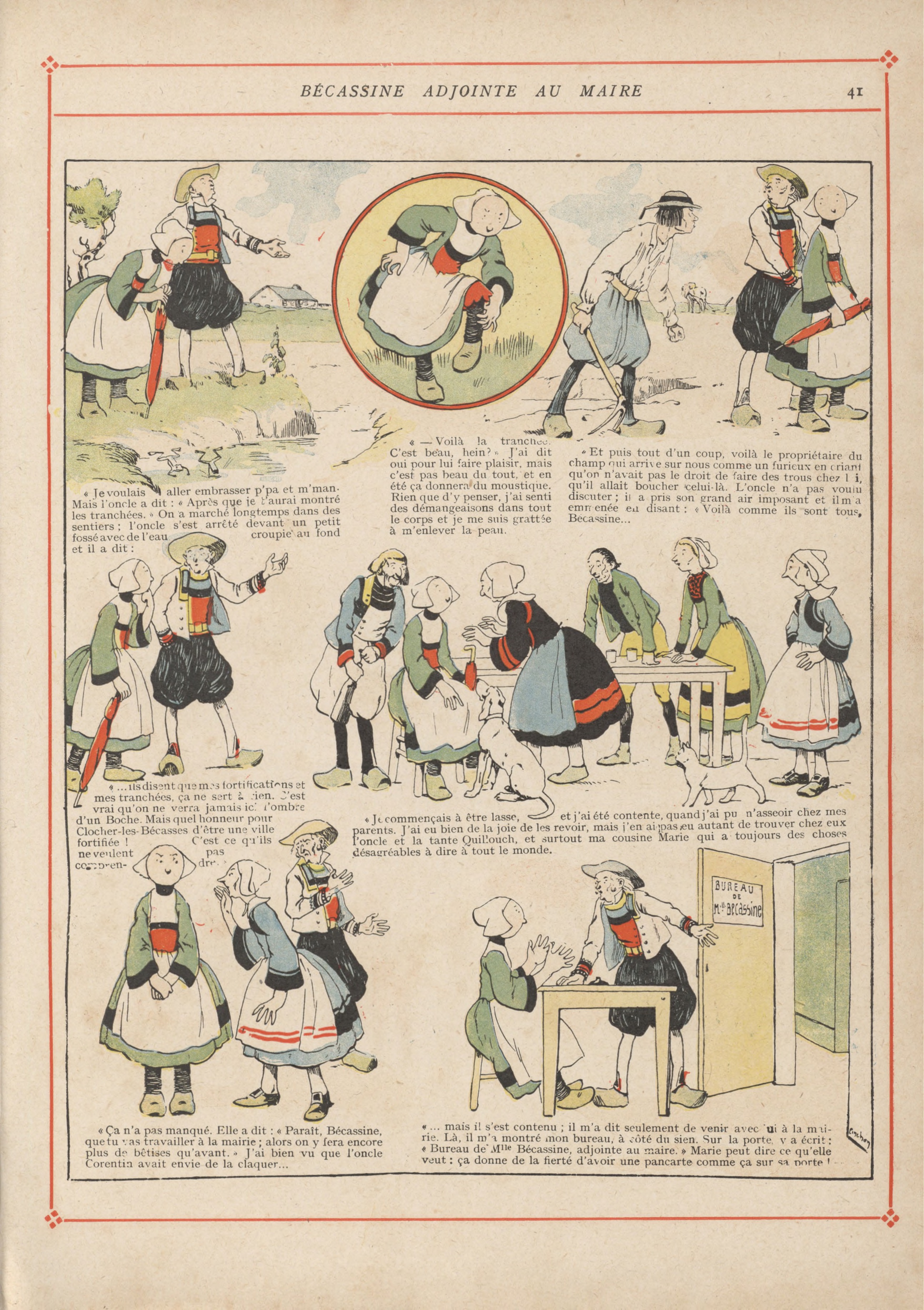 Bécassine – Bécassine pendant la guerre (1916), page 44. Caumery & J.-P. Pinchon. Domaine public.