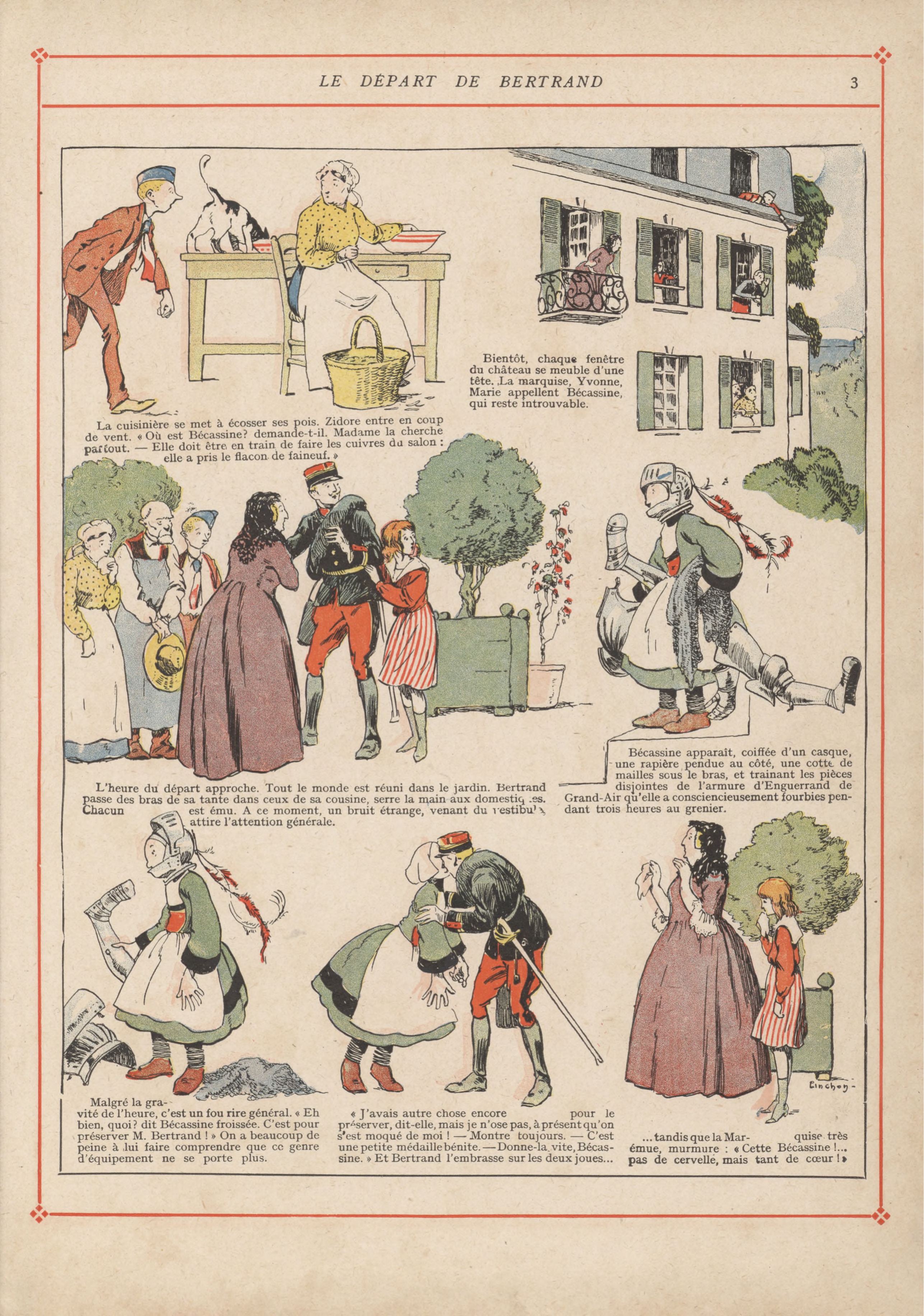 Bécassine – Bécassine pendant la guerre (1916), page 6. Caumery & J.-P. Pinchon. Domaine public.