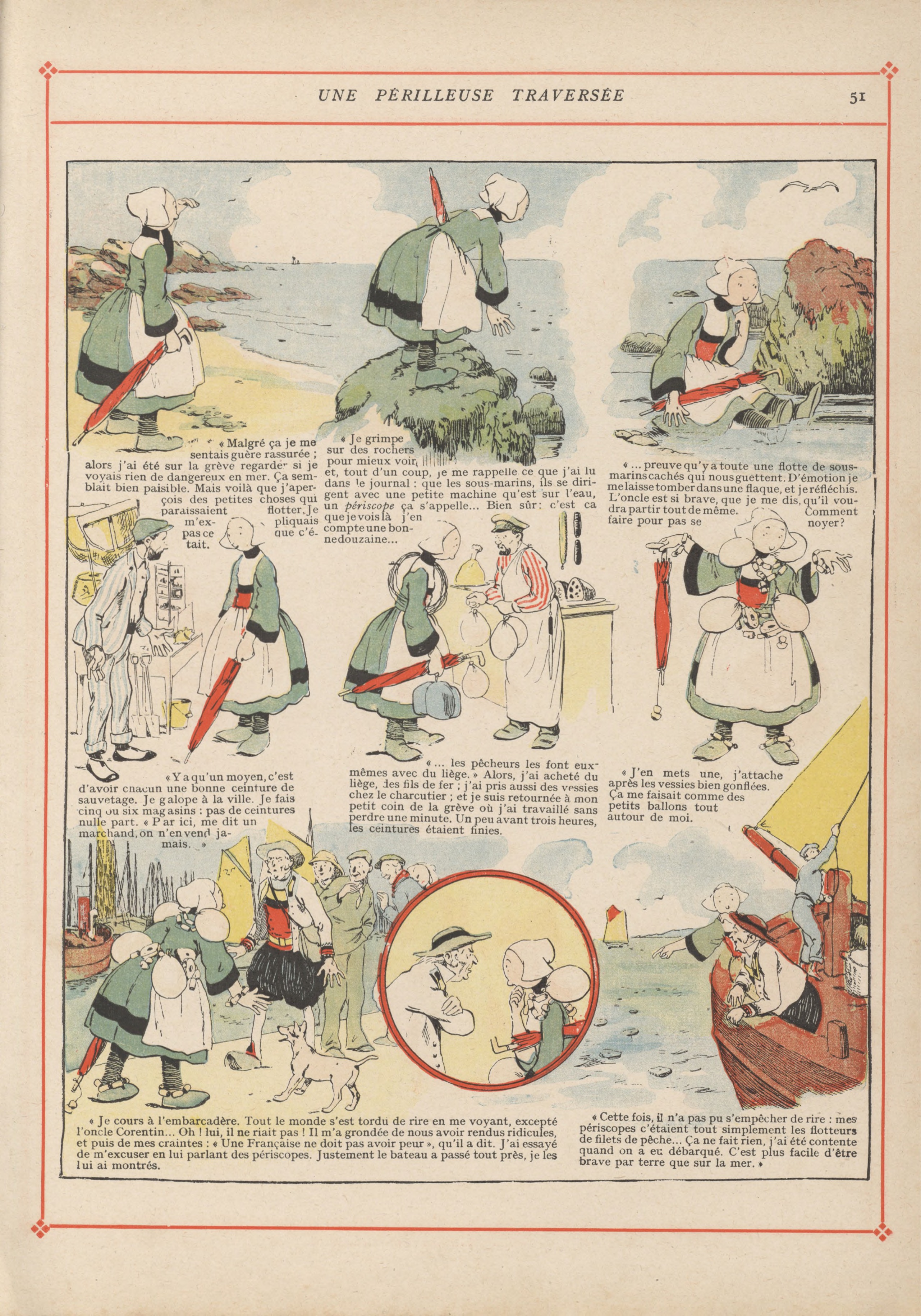 Bécassine – Bécassine pendant la guerre (1916), page 54. Caumery & J.-P. Pinchon. Domaine public.