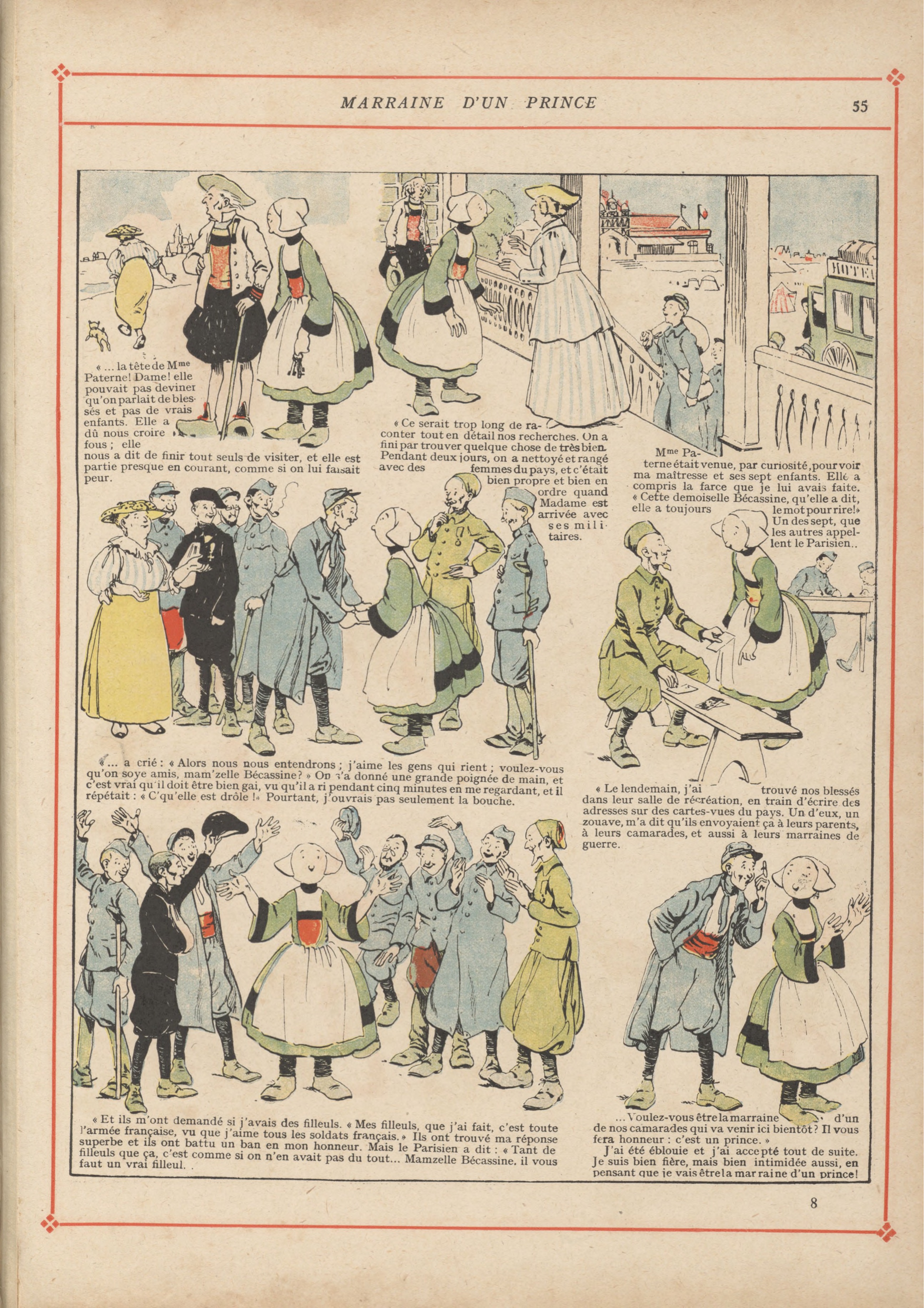Bécassine – Bécassine pendant la guerre (1916), page 58. Caumery & J.-P. Pinchon. Domaine public.