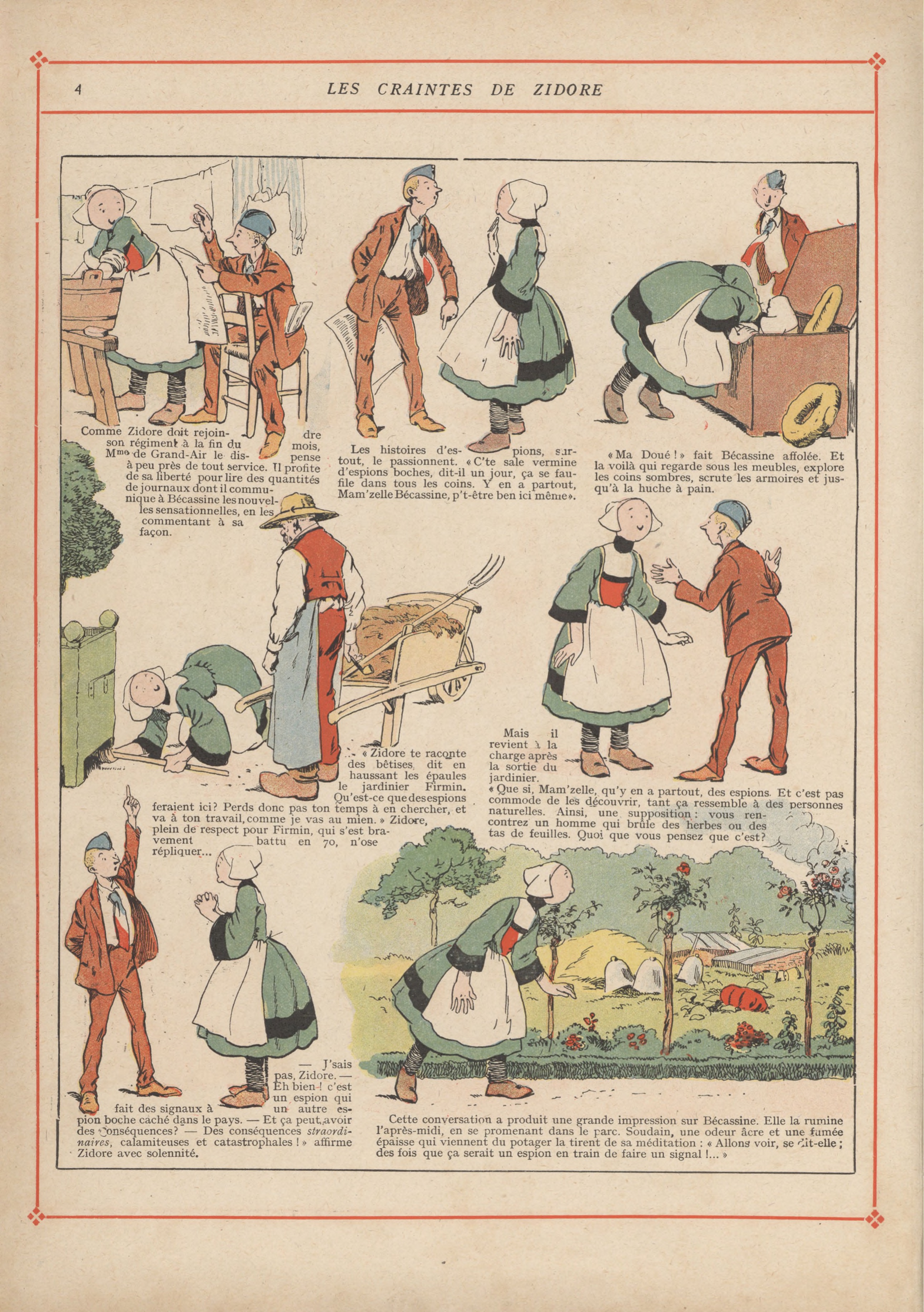 Bécassine – Bécassine pendant la guerre (1916), page 7. Caumery & J.-P. Pinchon. Domaine public.