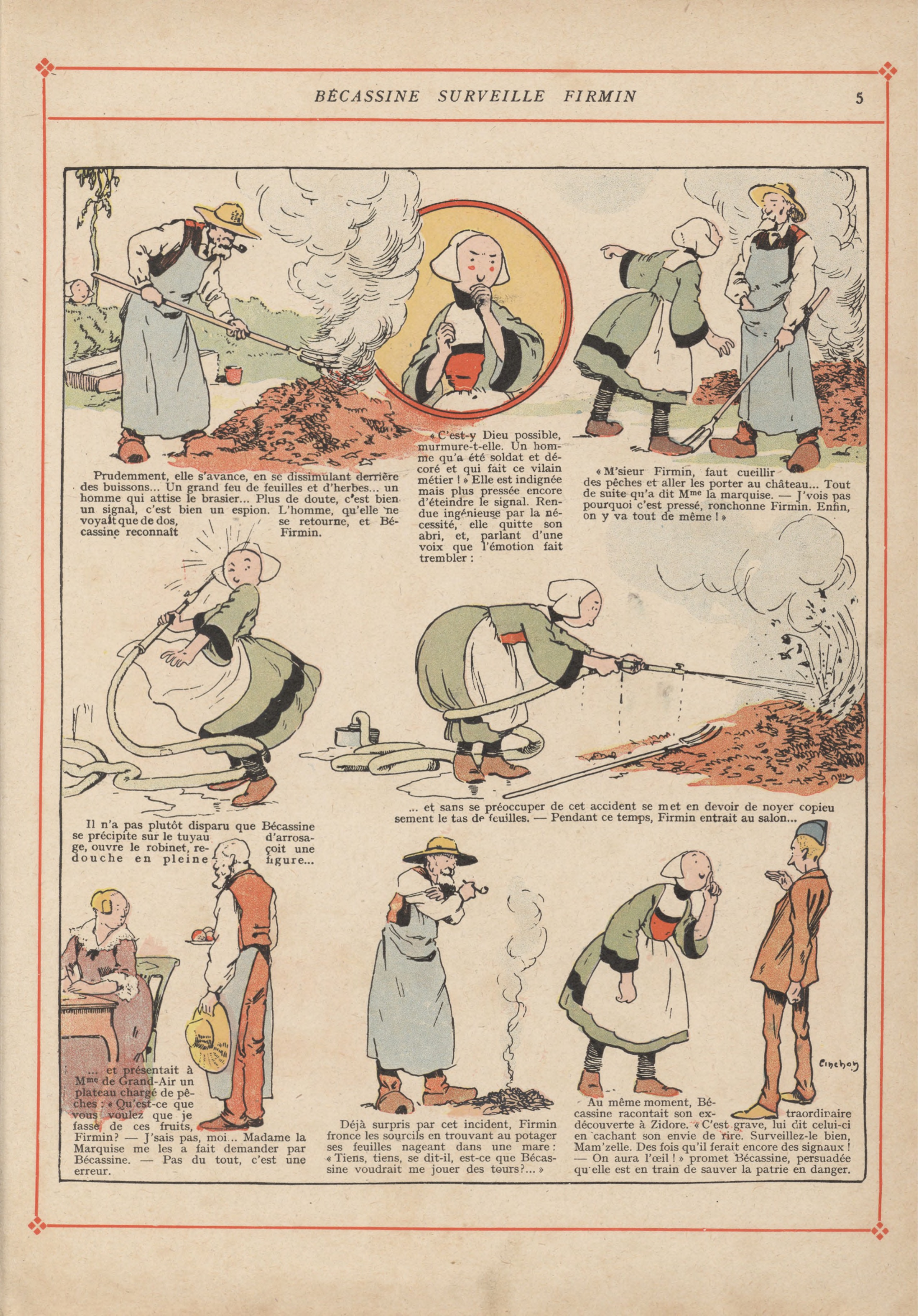 Bécassine – Bécassine pendant la guerre (1916), page 8. Caumery & J.-P. Pinchon. Domaine public.
