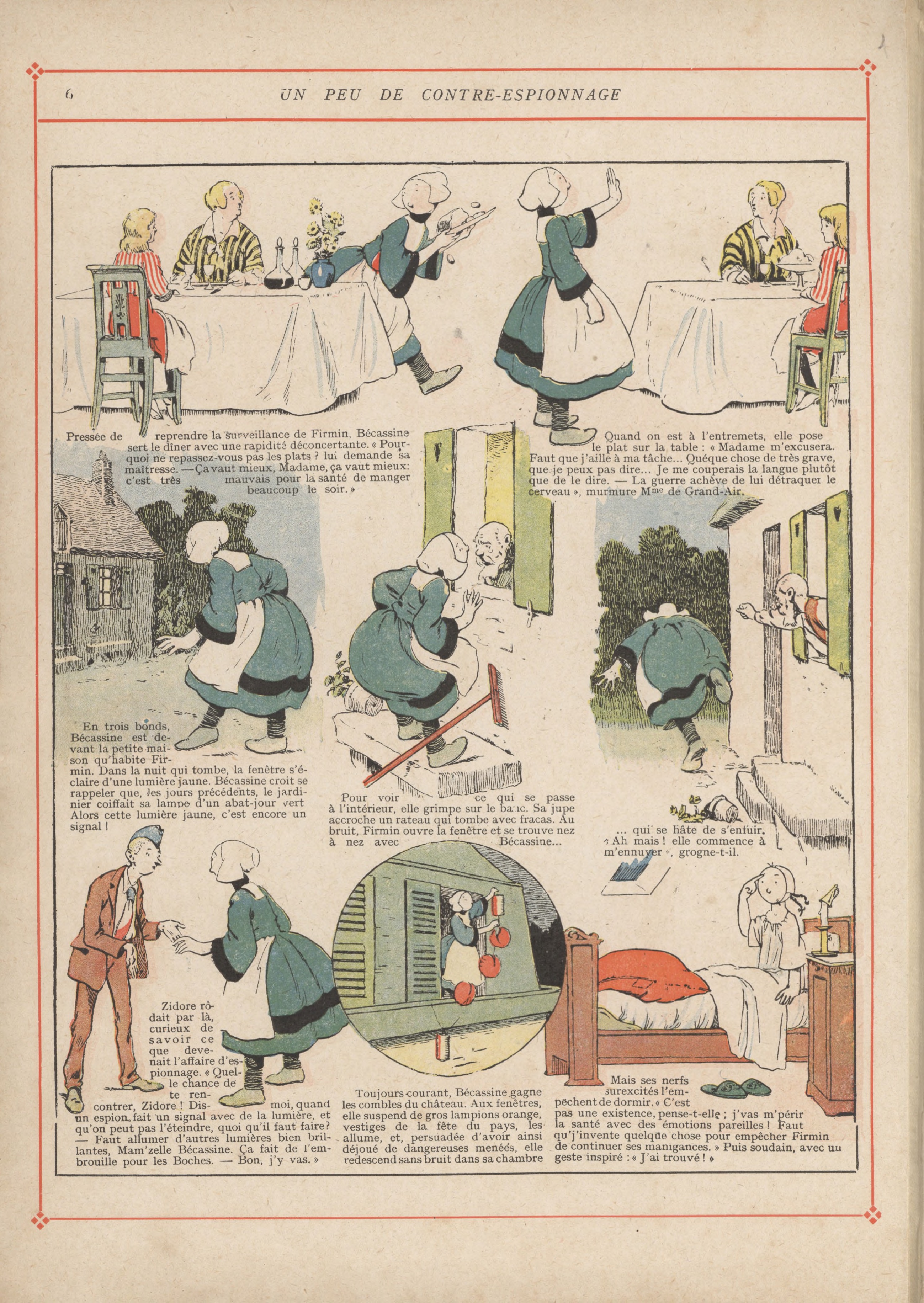 Bécassine – Bécassine pendant la guerre (1916), page 9. Caumery & J.-P. Pinchon. Domaine public.