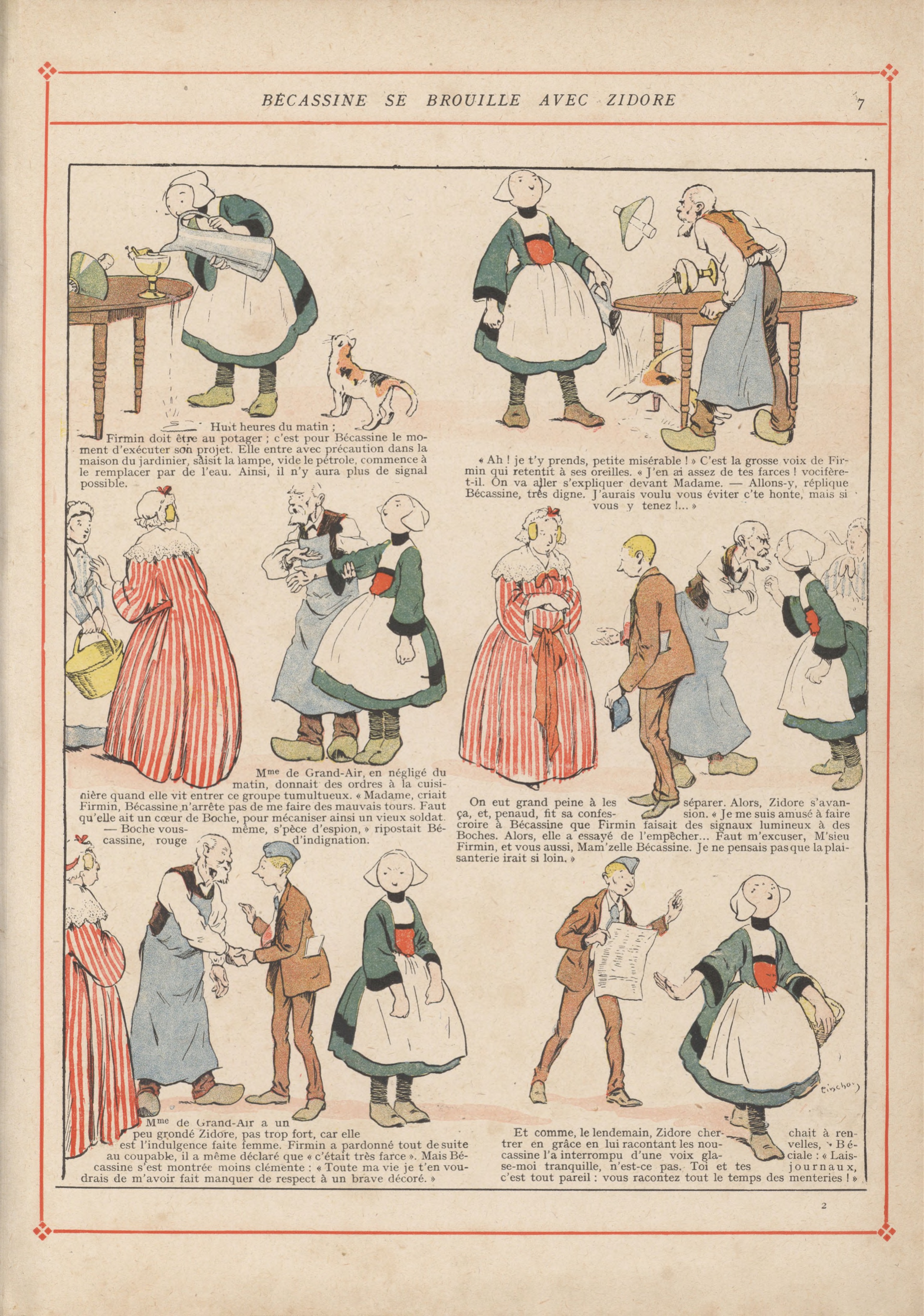 Bécassine – Bécassine pendant la guerre (1916), page 10. Caumery & J.-P. Pinchon. Domaine public.