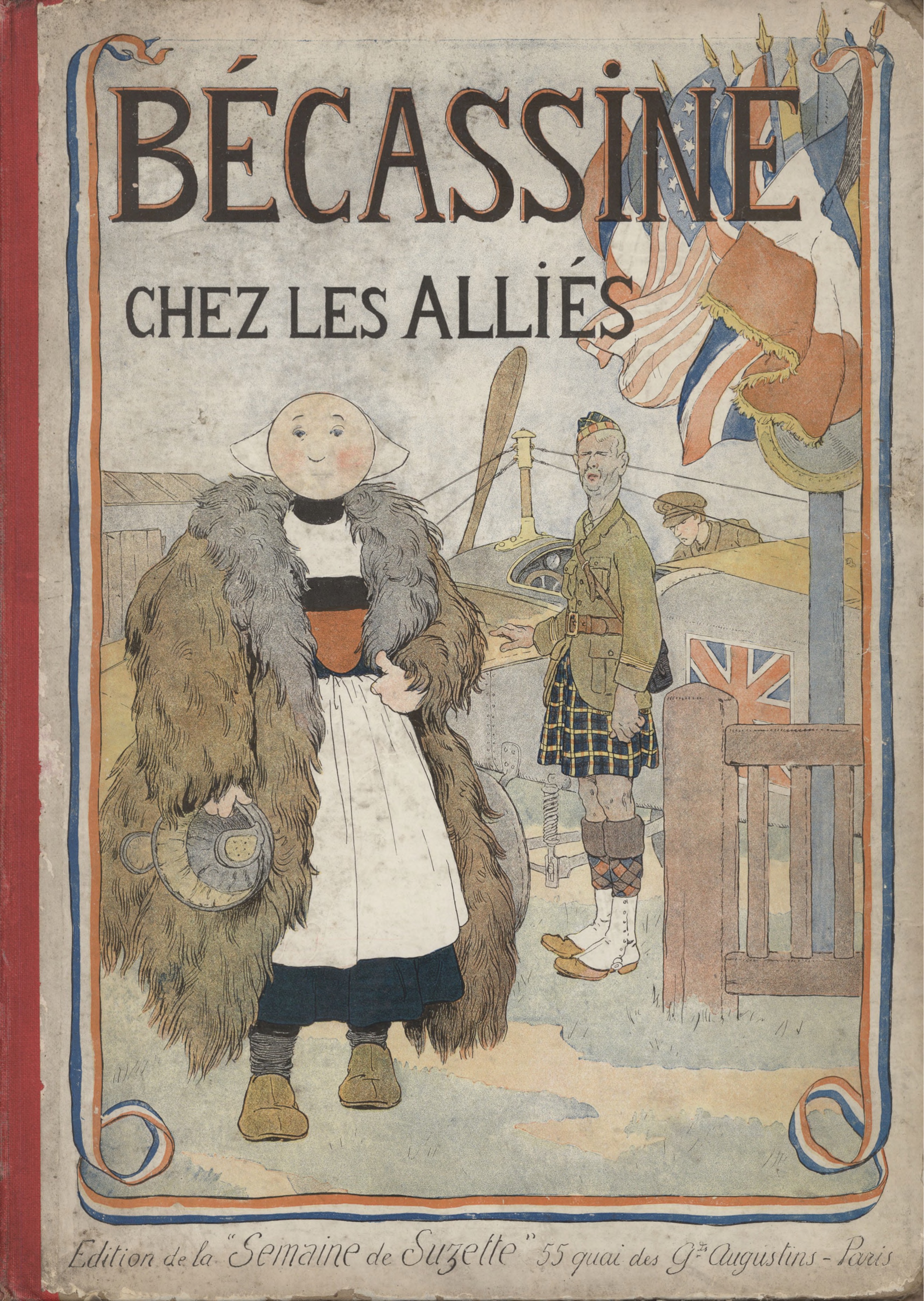 Bécassine – Bécassine chez les Alliés (1917), page 1. Caumery & J.-P. Pinchon. Domaine public.