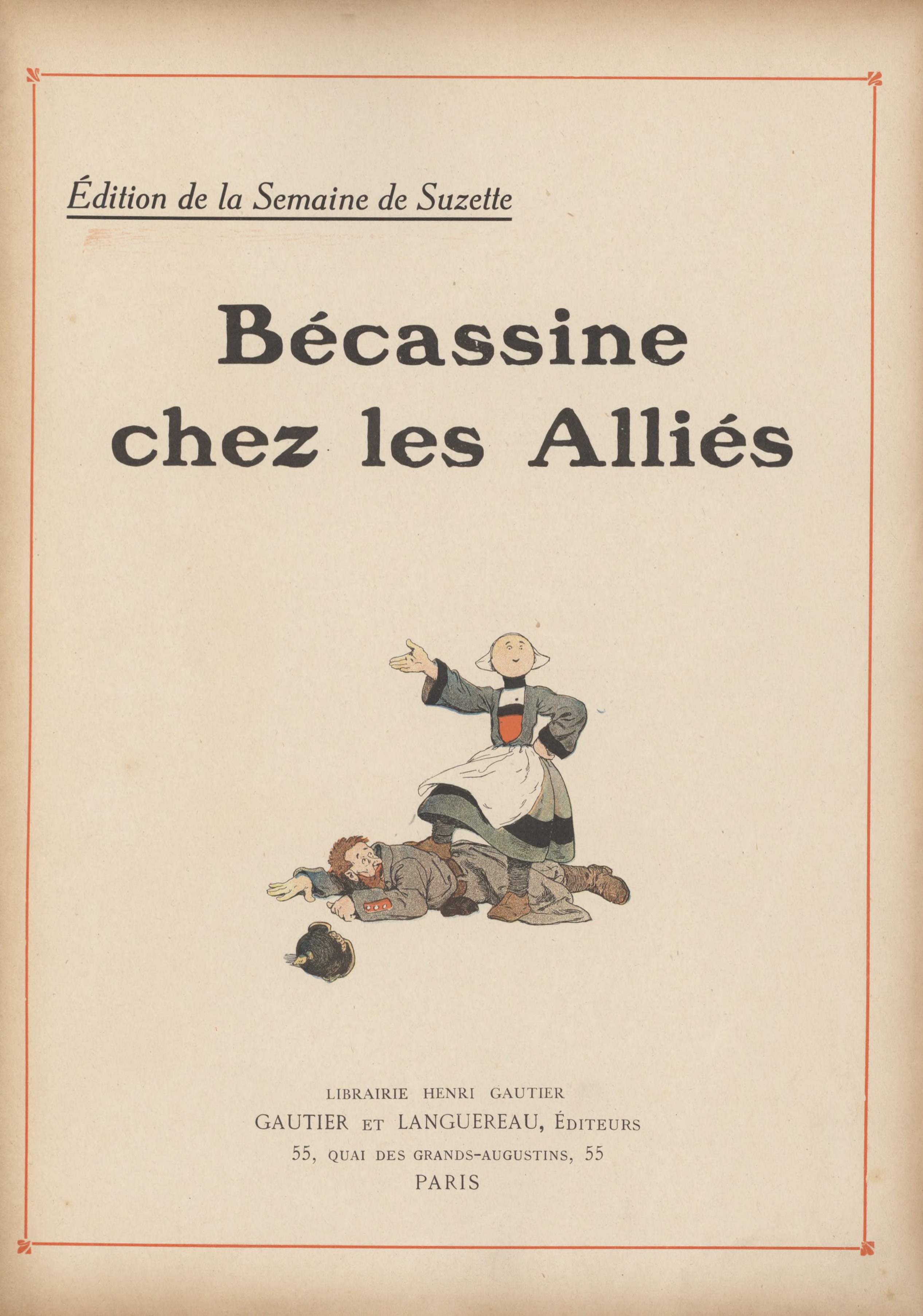 Bécassine – Bécassine chez les Alliés (1917), page 2. Caumery & J.-P. Pinchon. Domaine public.