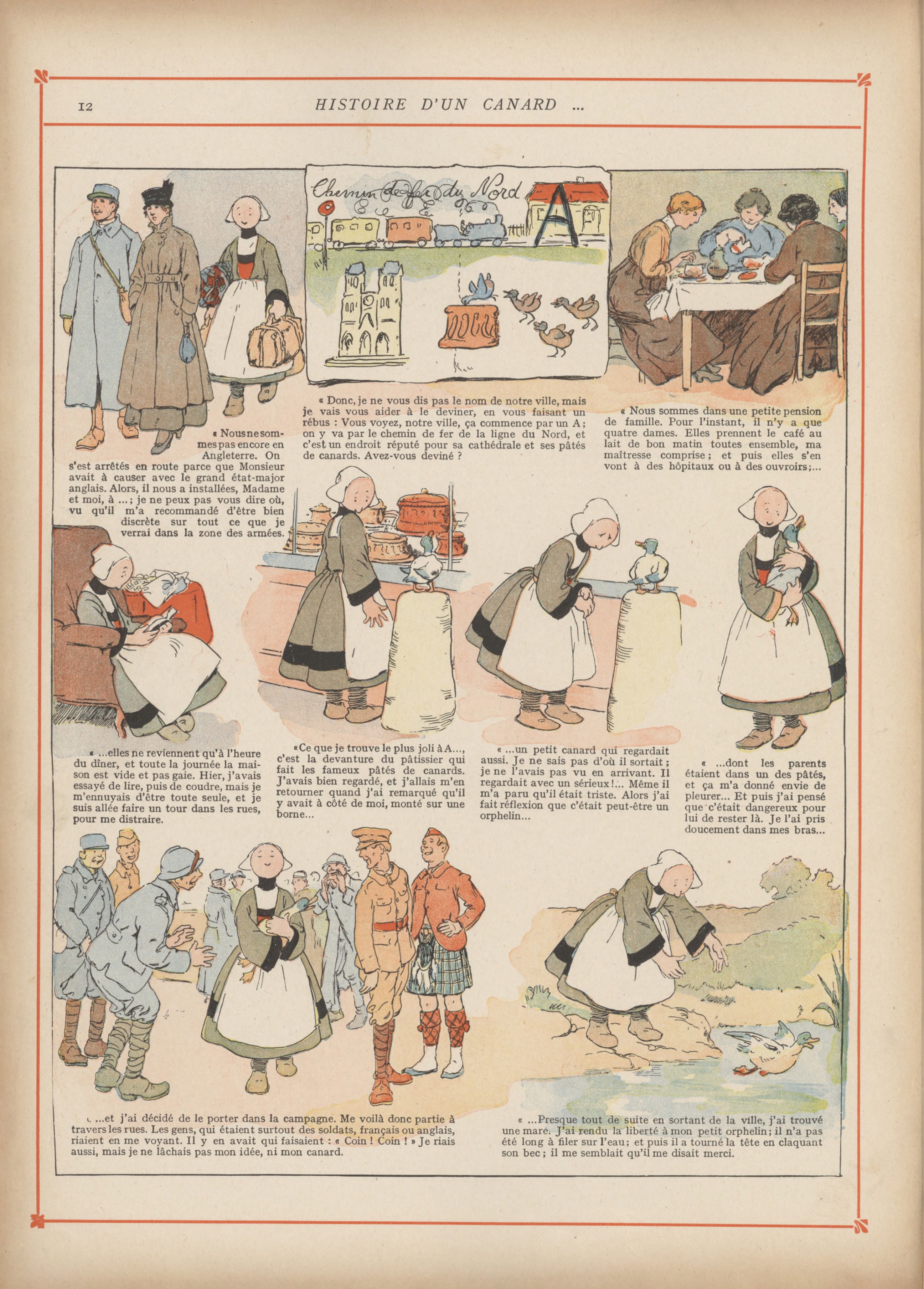 Bécassine – Bécassine chez les Alliés (1917), page 15. Caumery & J.-P. Pinchon. Domaine public.