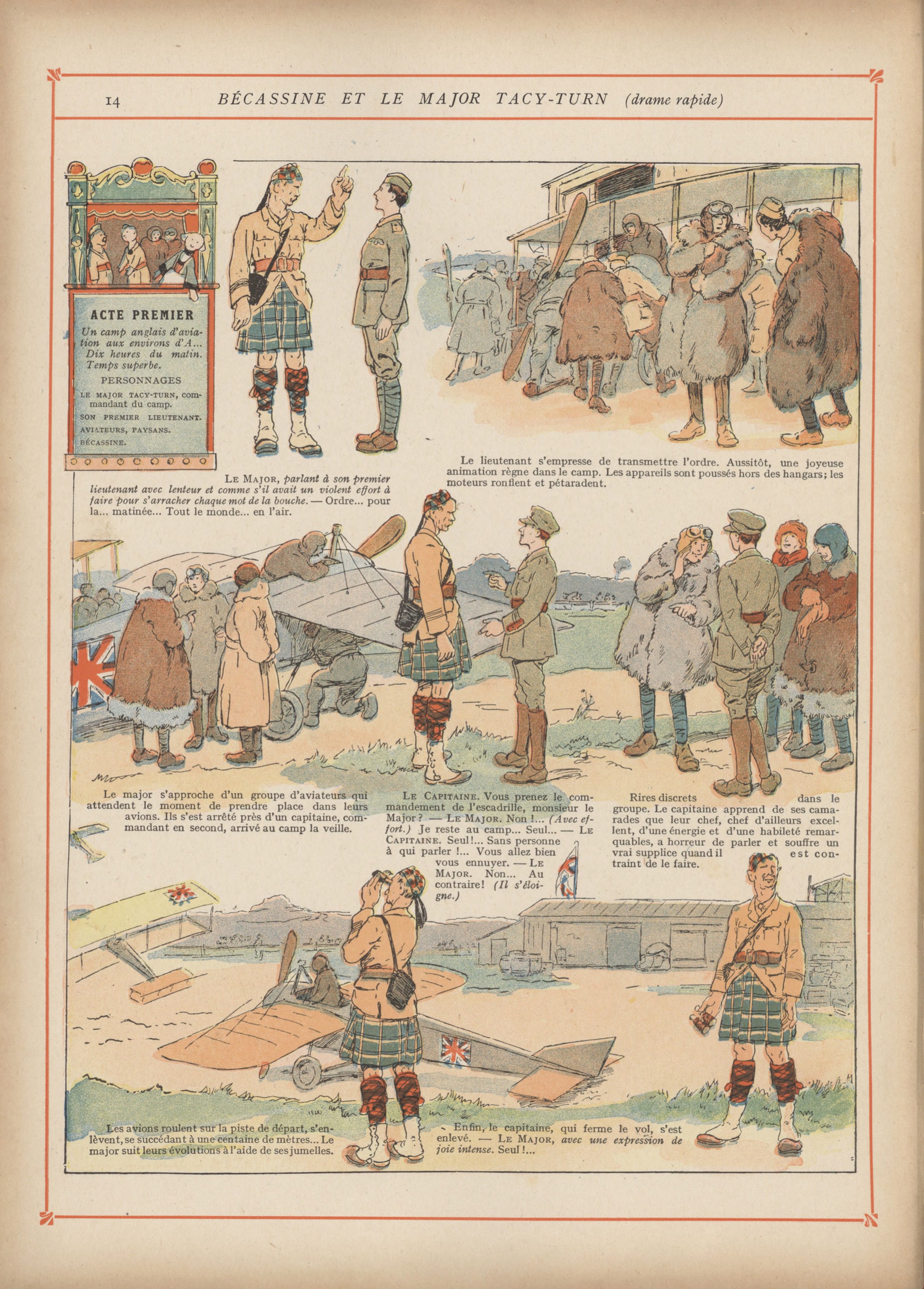 Bécassine – Bécassine chez les Alliés (1917), page 17. Caumery & J.-P. Pinchon. Domaine public.